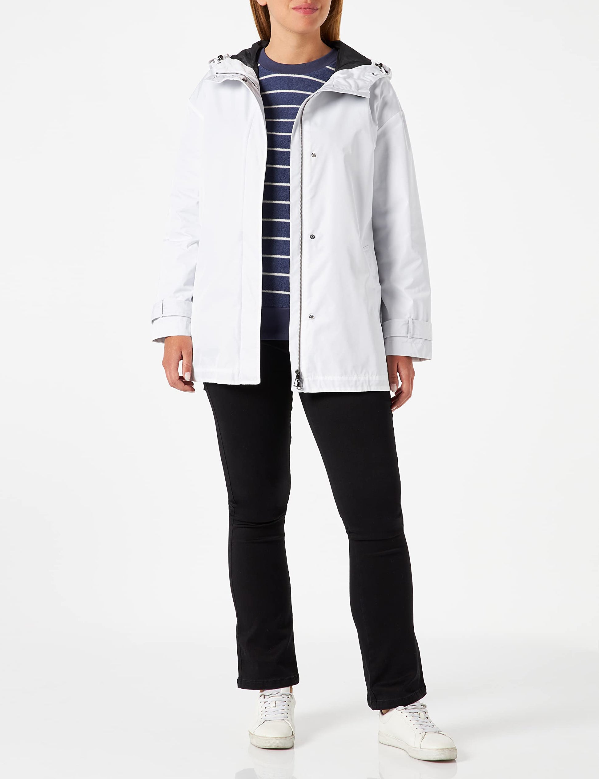 Geox W Delray Chaqueta, Blanco (Brillante), 44 para Mujer