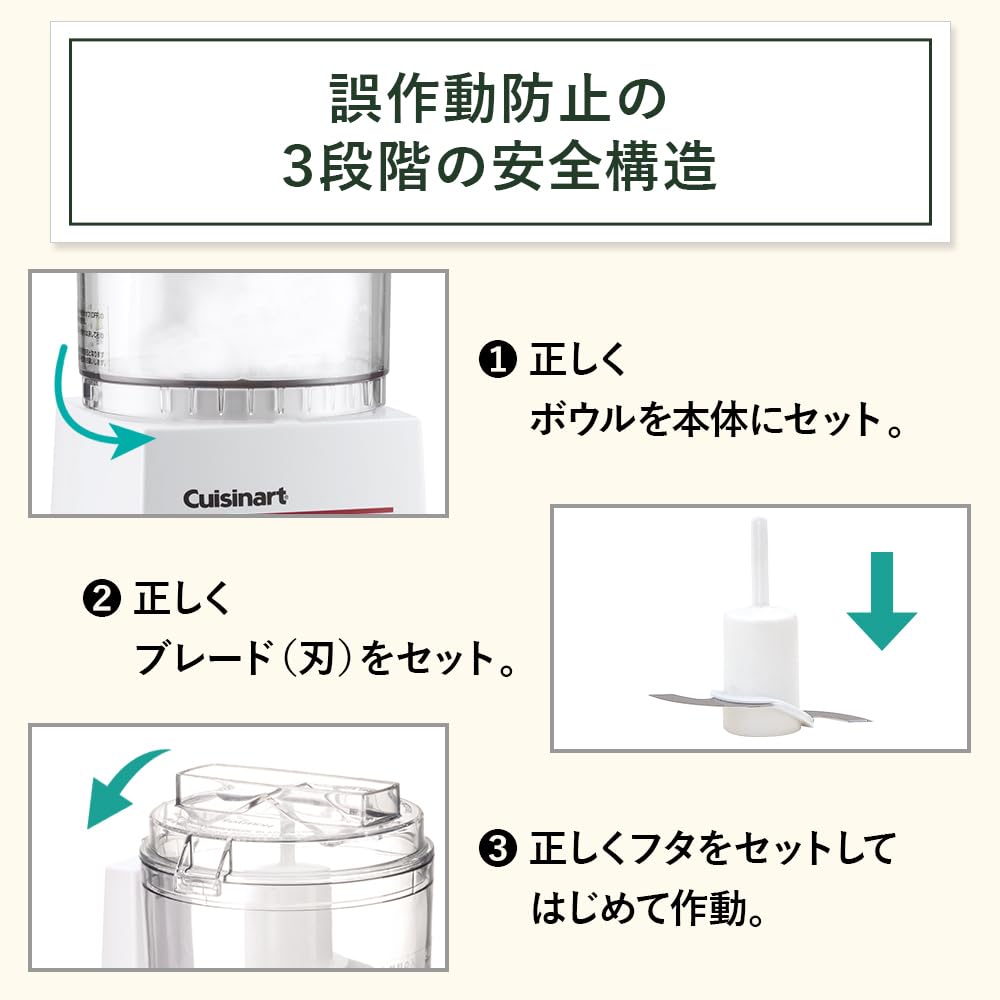 Cuisinart DLC-052J Food Processor, Small, Compact, For 1 to 2 People, 2-in-1 (Cut/Chop/Grater), Time-Saving Cooking, White