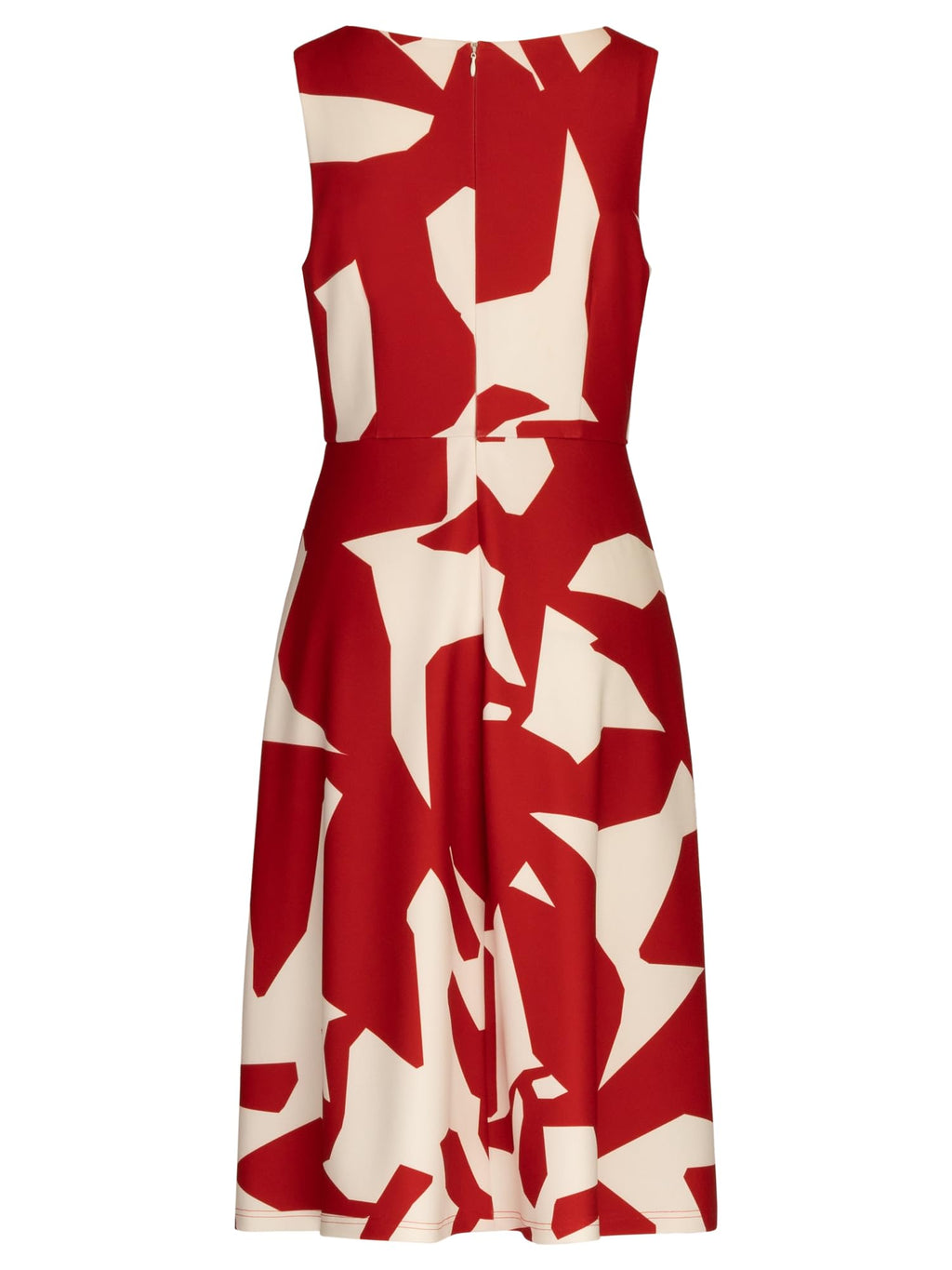 APART Fashion Apart Kurzes Kleid aus Jersey-Stoff Allover mit Vestido, Rojo-Crema, 46 Mujeres