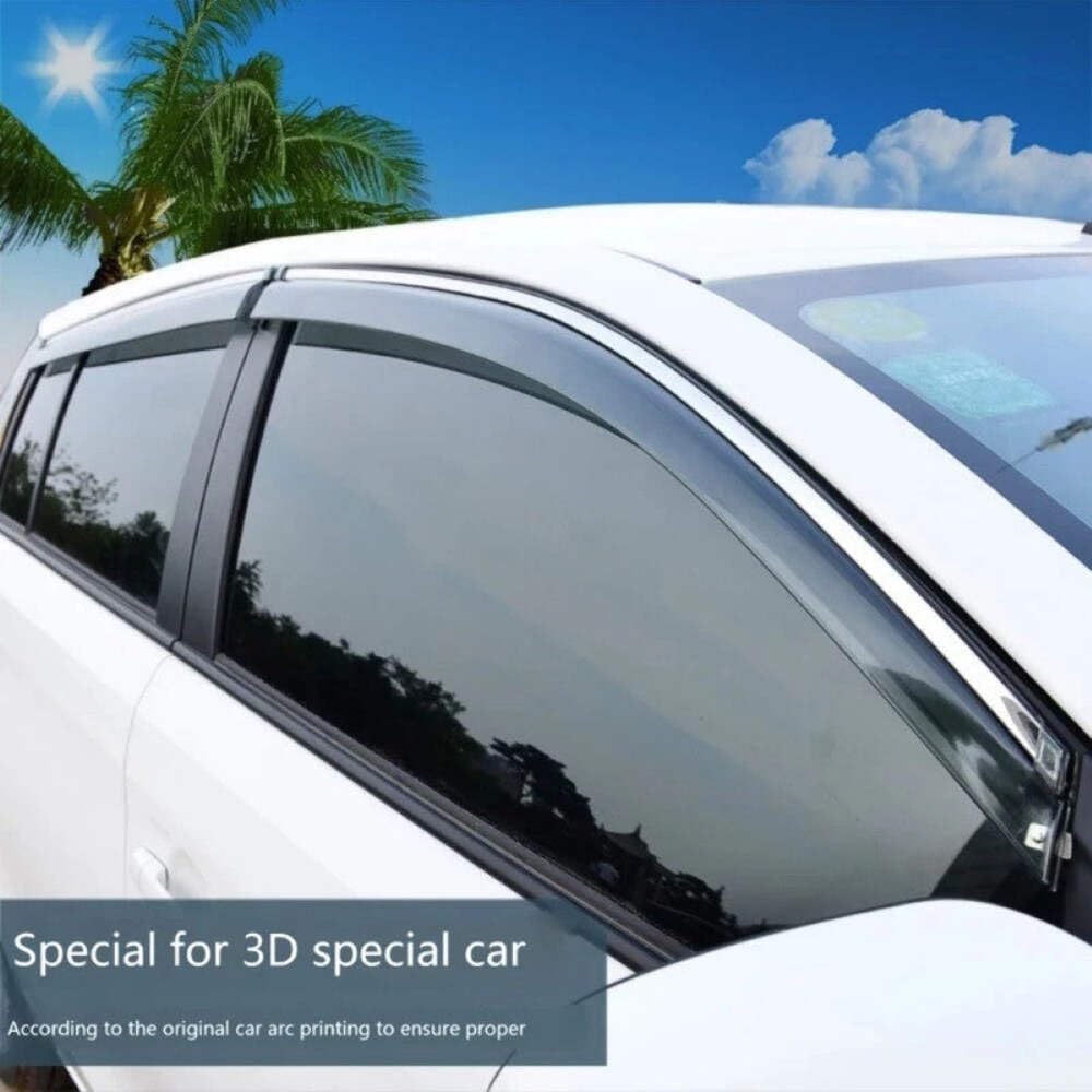 Car Craft Compatible With Bmw 3 Series F30 2012-2019 Rain Shine Side Window Wind Deflectors Rain Sun Guard Door Visor Doorvisor Deflector Visor Shades Ventvisor Strip CC-7675