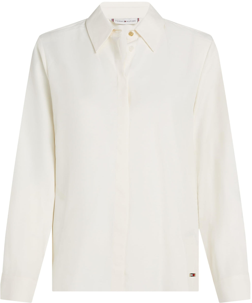Tommy Hilfiger Camisa Mujer Soft Viscose Regular Fit, Marfil (Ivory Petal), 40