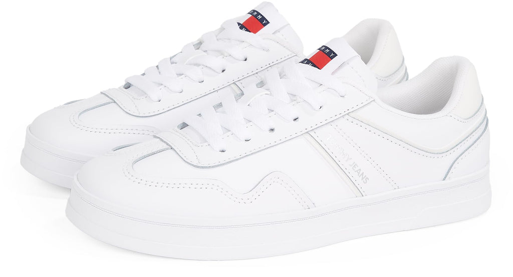 Tommy Jeans Low Profile Sneaker Mujer Greenwich Leather Elegante, Blanco (White), 37