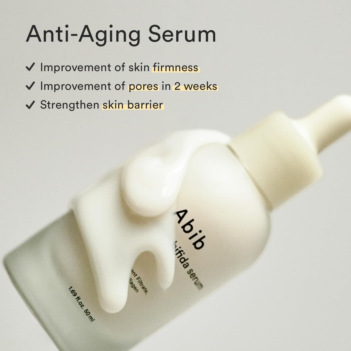 Abib Jericho Rose Bifida Serum Firming Drop 1.69 fl.oz. | Collagen, Peptide, Bakuchiol | Deep Hydration Serum for Dry Skin, Barrier Strength & Skin Bounce | Korean Skincare