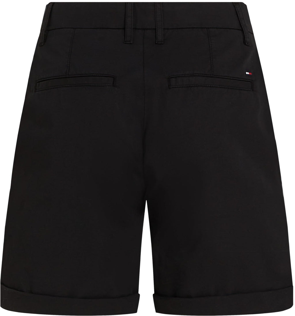 Tommy Hilfiger Pantalones Cortos Chinos para Mujer Mom Fit, Negro (Black), 38