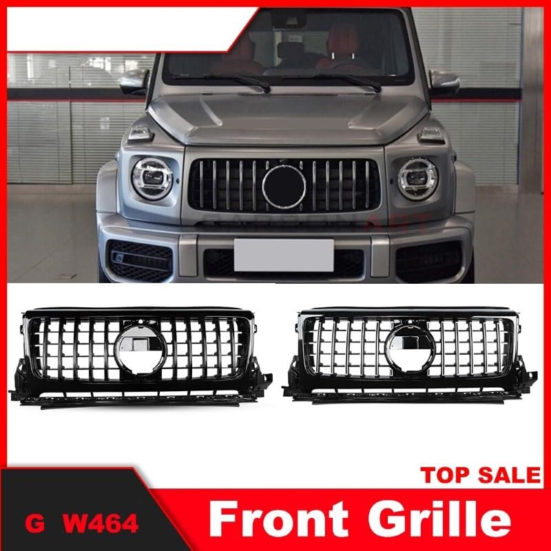 Car Craft Front Bumper Grill Compatible With Mercedes G Class W463 2019-2023 G Wagon G500 G550 G63 G65 G55 Front Bumper Grill W464 Grill Gtr Silver