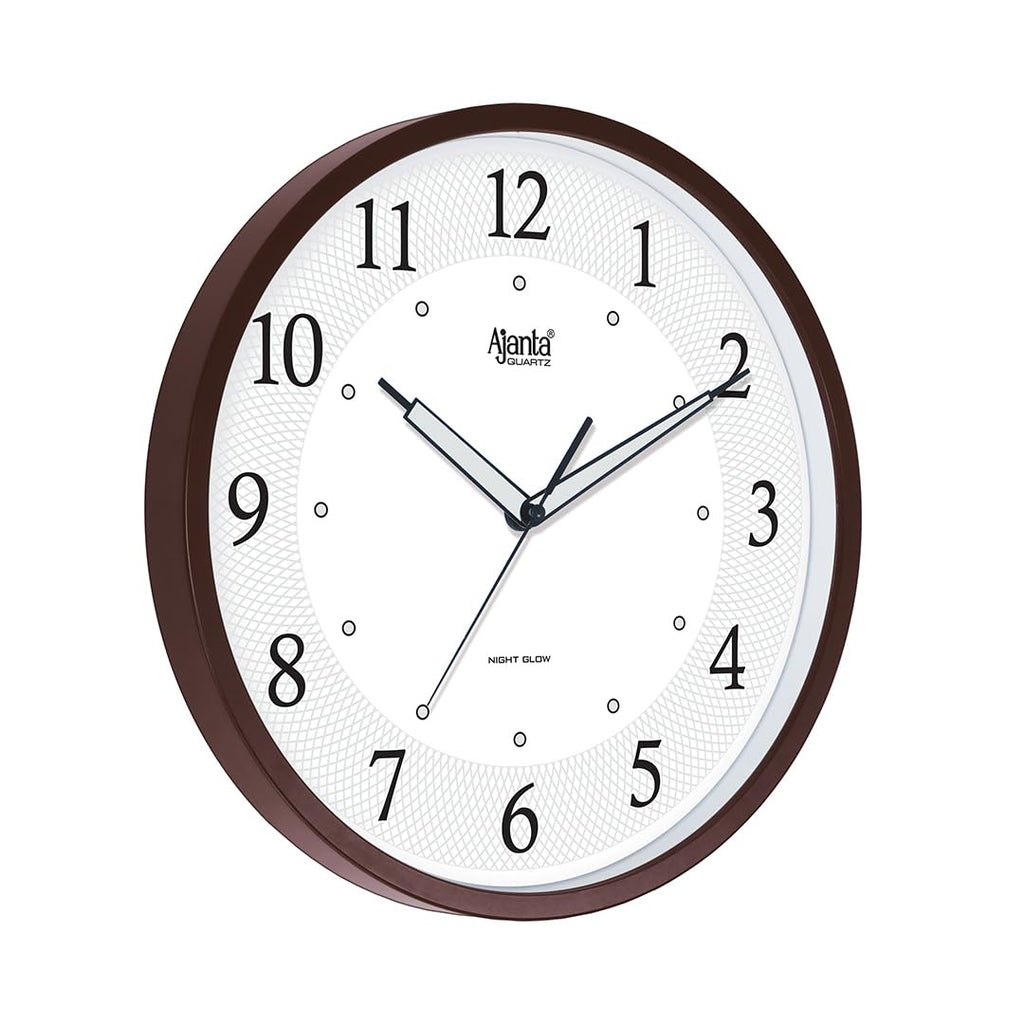Ajanta 12 Inches Silent Sweep Radium Analog Wall Clock - Night Glow, White Dial - 30x30 cm (P. White)