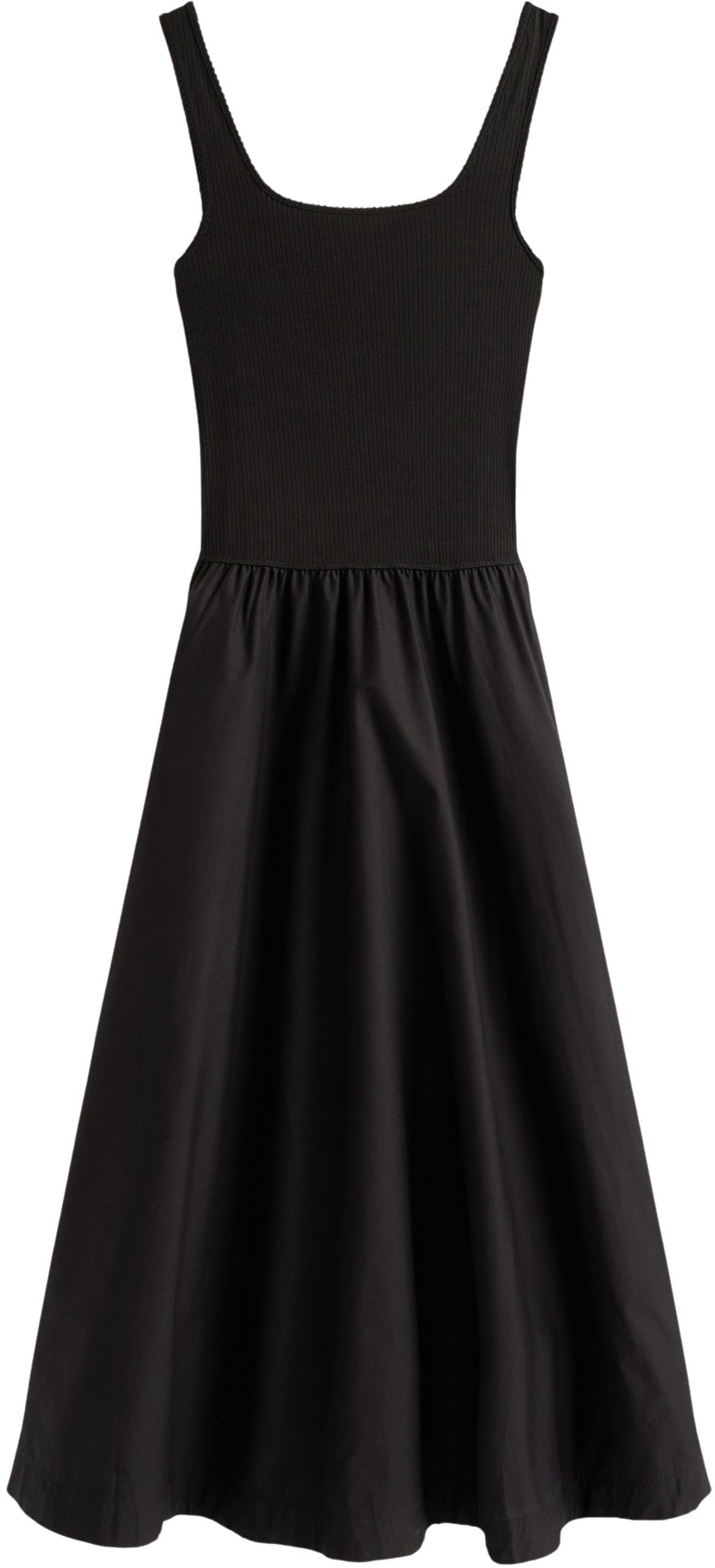 Tommy Hilfiger Vestido Mujer Rib Midi Mix Fit & Flare, Negro (Black), 3XL