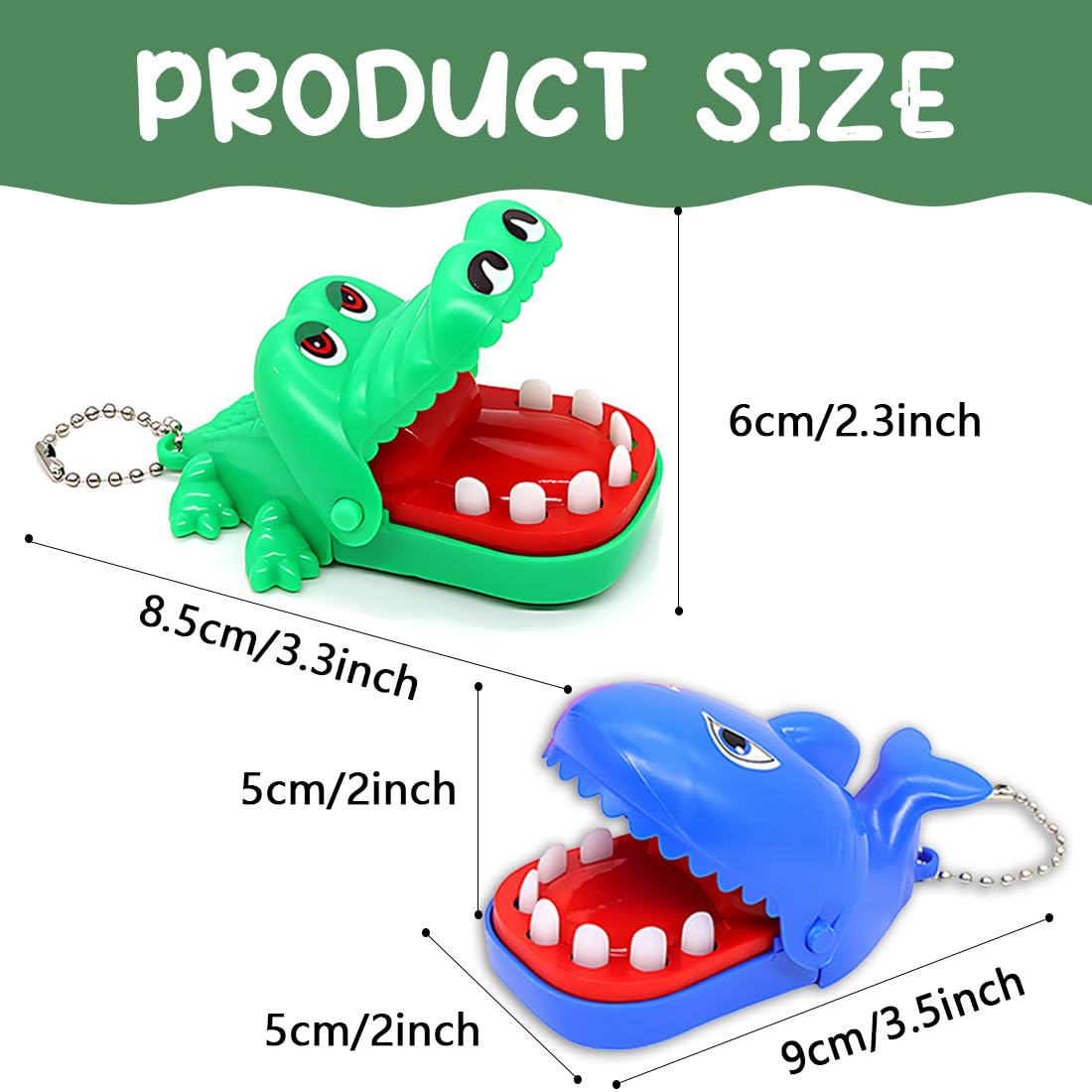 2 Piezas Cocodrilo Tiburón Dentista Juego para niños, Divertido Boca Dentista Bite Finger Familia Juego, Cocodrilo Juguete De Entretenimiento Familiar Juguete Interactivo Familiar para Niños