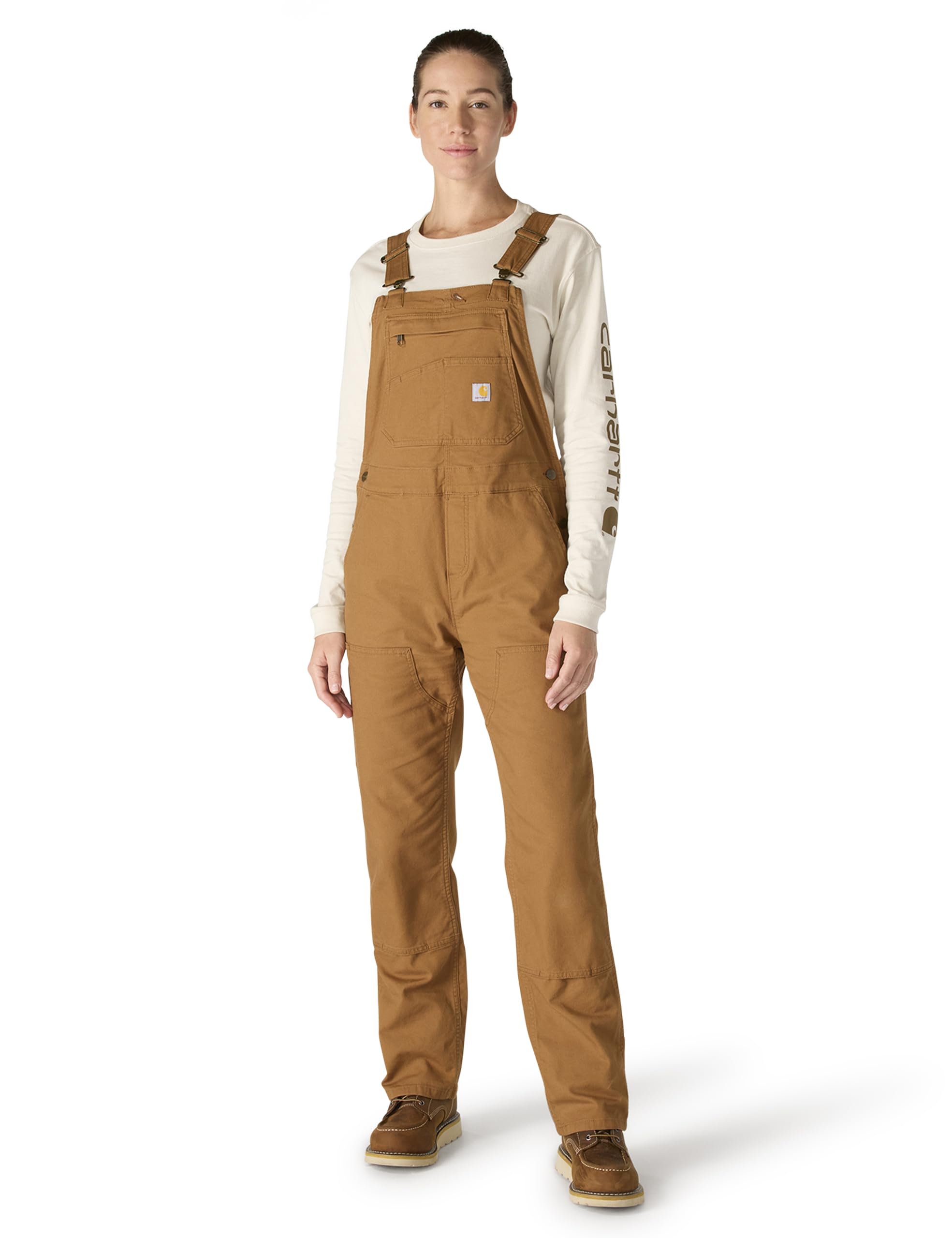 Carhartt Mono de trabajo en lona Rugged Flex, Loose Fit Para Mujer, Carhartt Brown, S