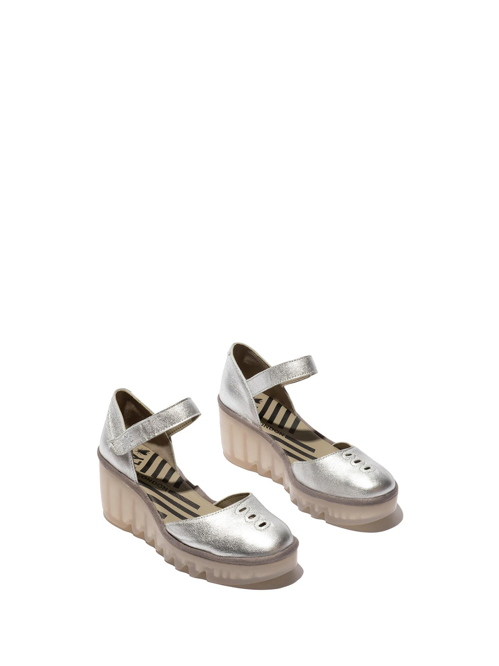 Fly London BISO305FLY, Sandalias Mujer, Silver, 38 EU