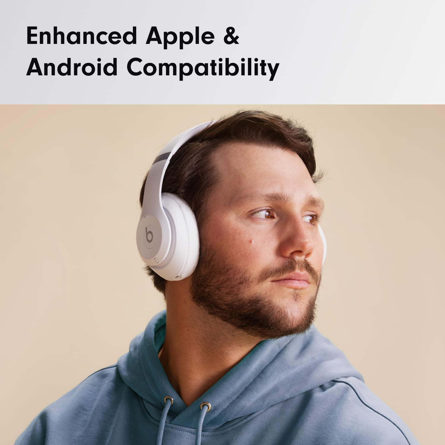 Beats Studio Pro - Premium Wireless Over-Ear Headphones- Up to 40-Hour Battery Life, Active Noise Cancelling, USB-C Lossless Audio, Apple & Android Compatible - Matte White