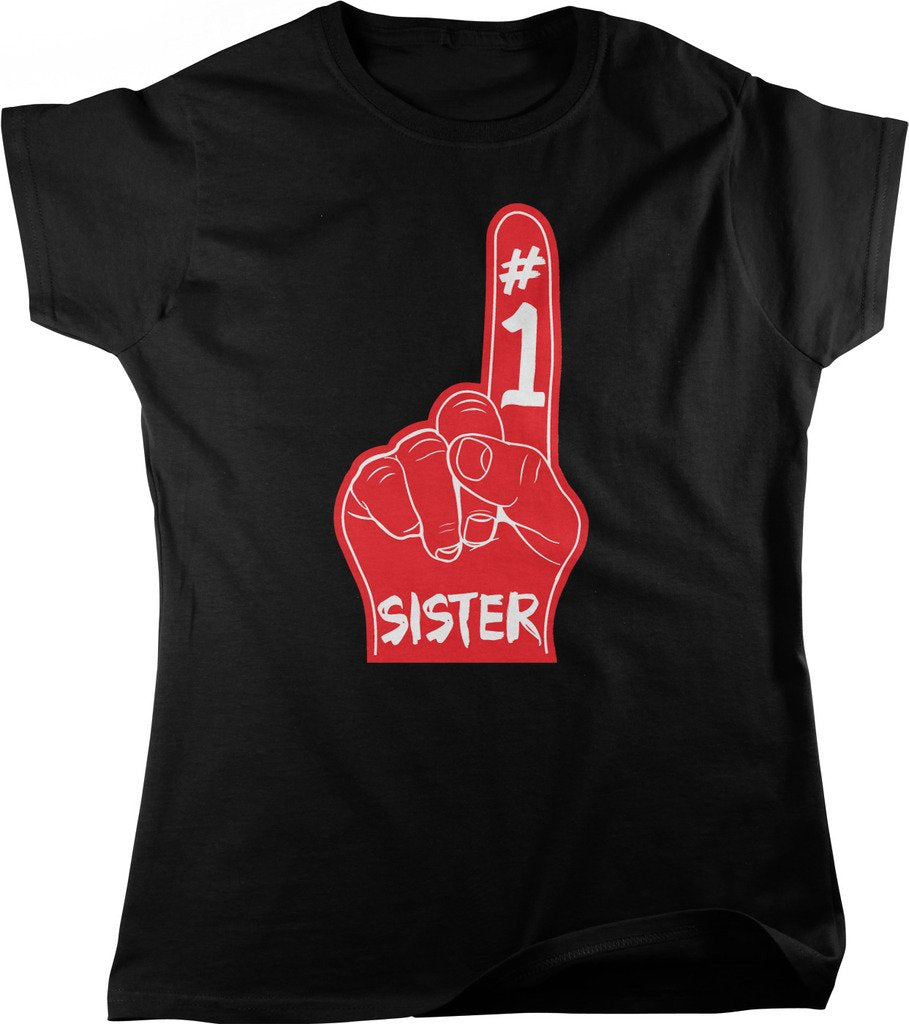 NOFO Clothing Co #1 Sister, Number One Sister, Foam Finger Women's T-Shirt