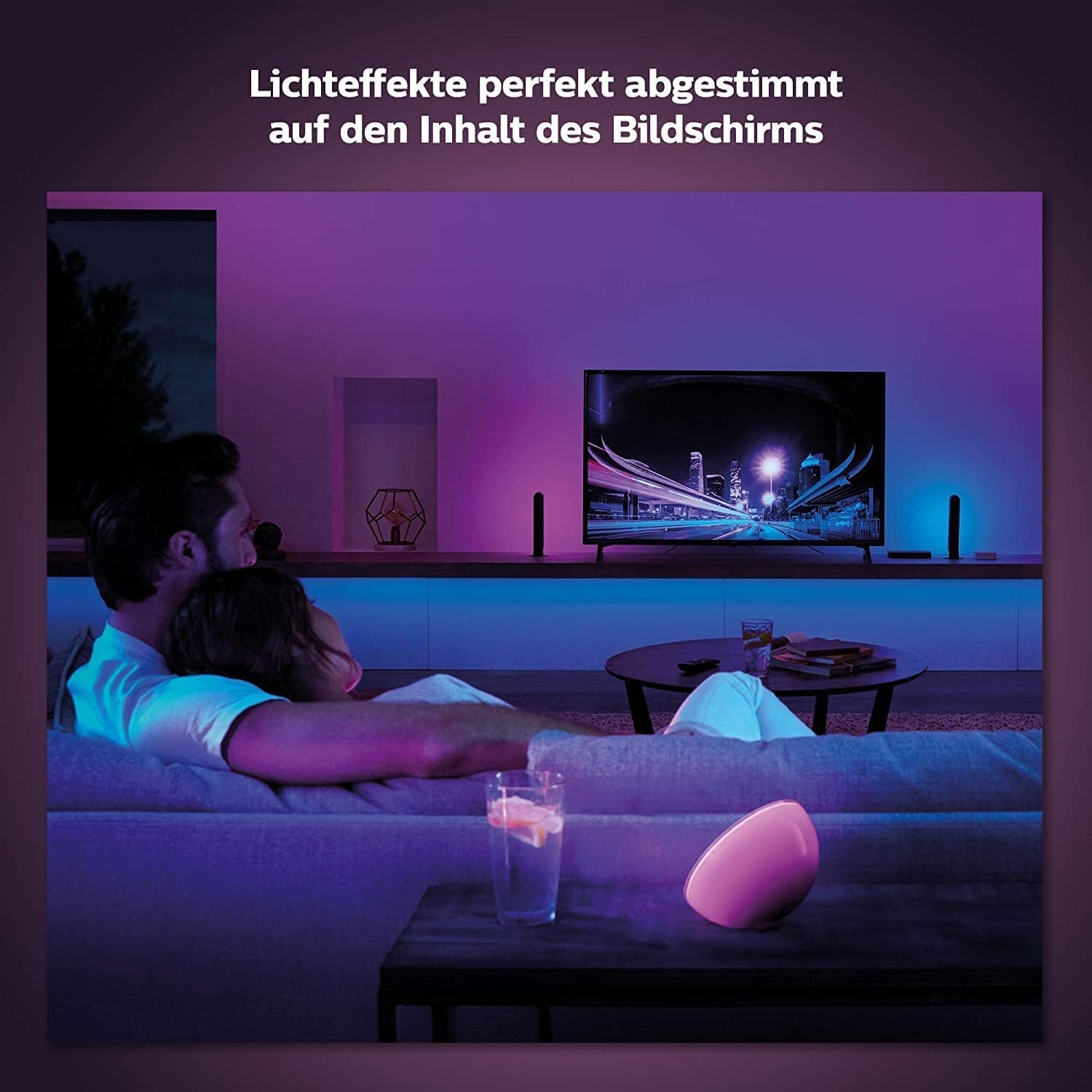 Philips Hue Play HDMI Sync-Box, smartes Zubehör für TV LED Hintergrundbeleuchtung, Nahtlose Lichtsynchronisierung für Heimkino oder Gaming mit Dolby-Vision, 4K und Surround Beleuchtung