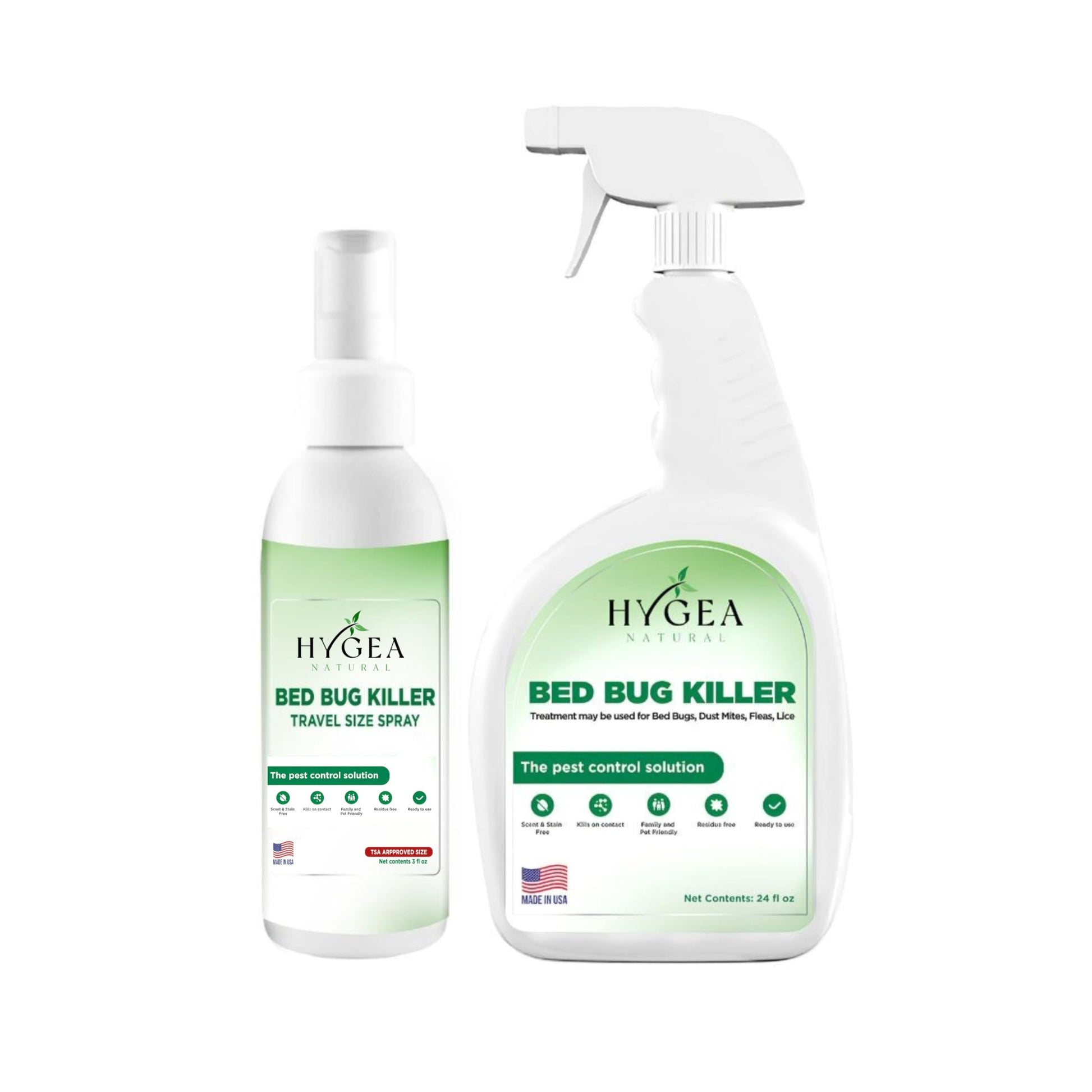 Bed Bug Spray Kit: 24oz for Home & Mattress, 3oz TSA Travel, Kid & Pet Safe