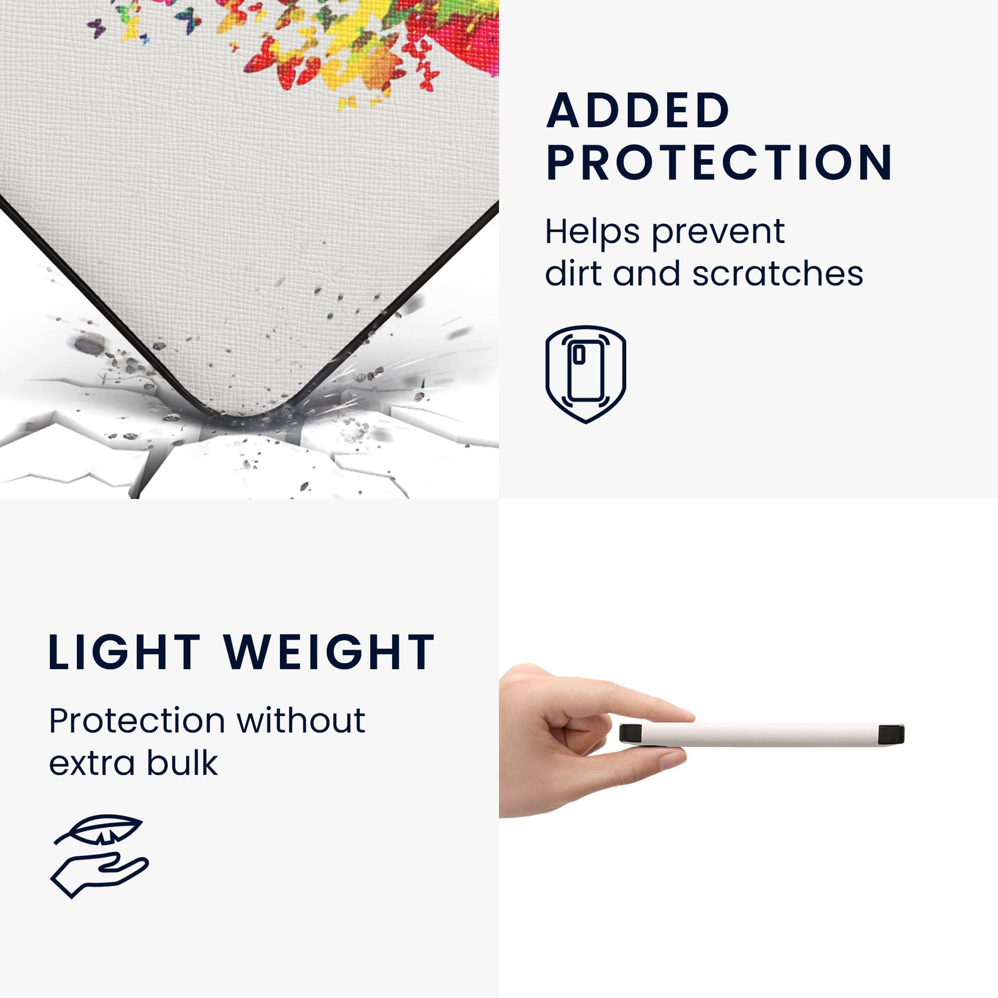 kwmobile Carcasa Compatible con Kobo Libra 2 Funda - Funda con Tapa y Cierre magnético de Cuero sintético - Degradado Mariposas