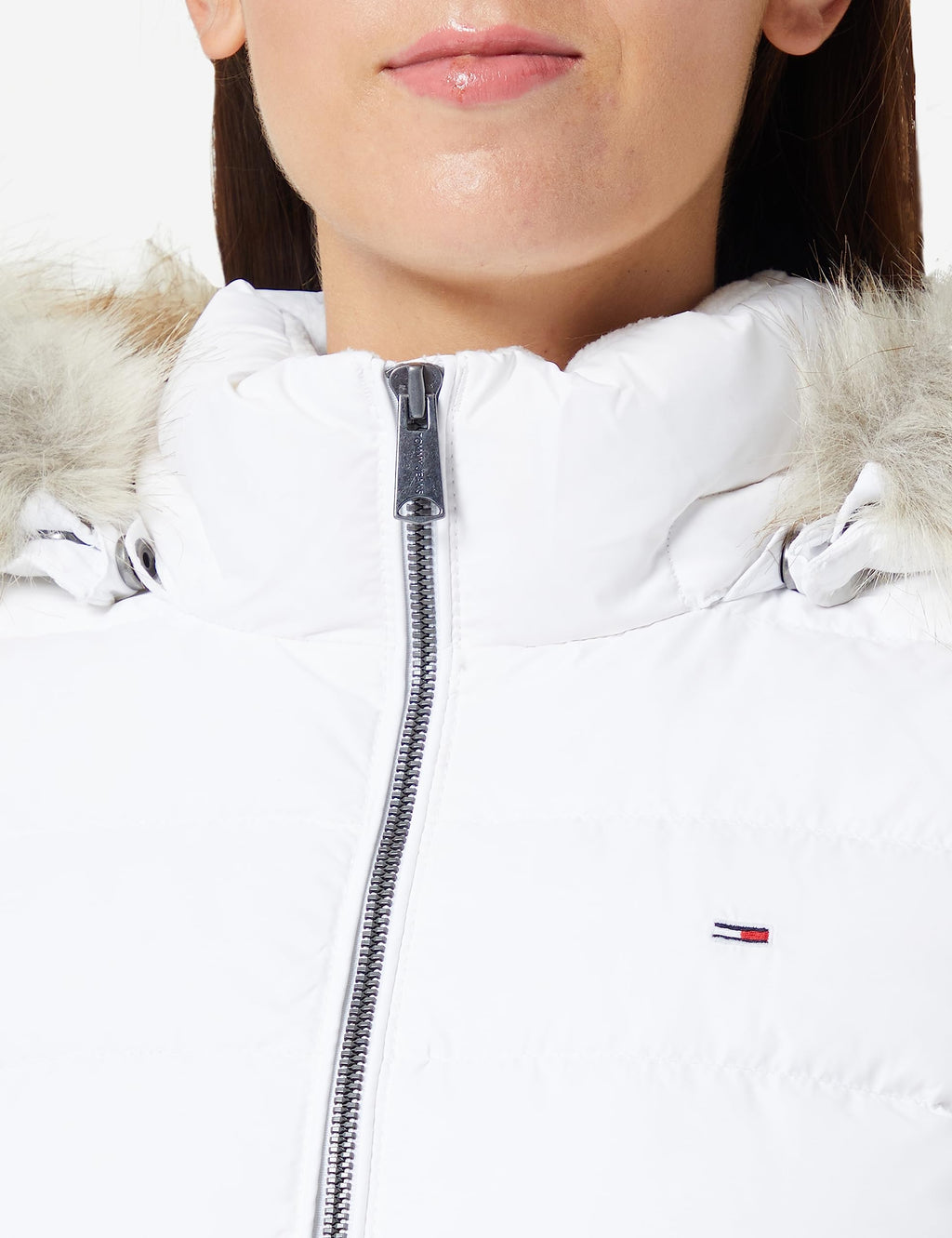 Tommy Jeans Women Essential Down-Filled Coat Winter, White (White), XXS