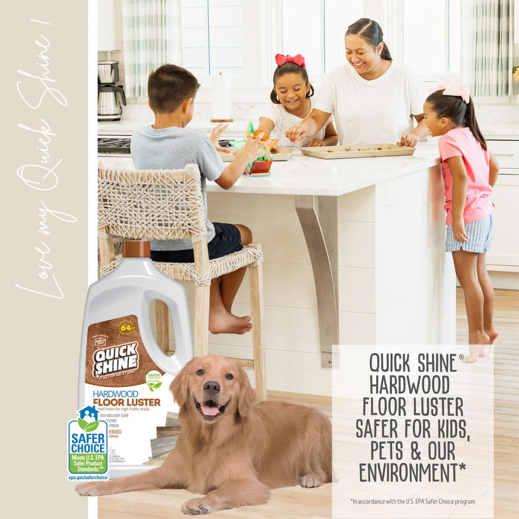 Quick Shine Parke Zemin Parlaklığı 64 oz, 2 Adet | Bitki Bazlı Temizleyici ve Lehçe w Carnauba | Basitçe Fışkırtma ve Yayma | Tamir Etmeyin, Quick Shine It | Daha Güvenli Seçim Temizleyici |