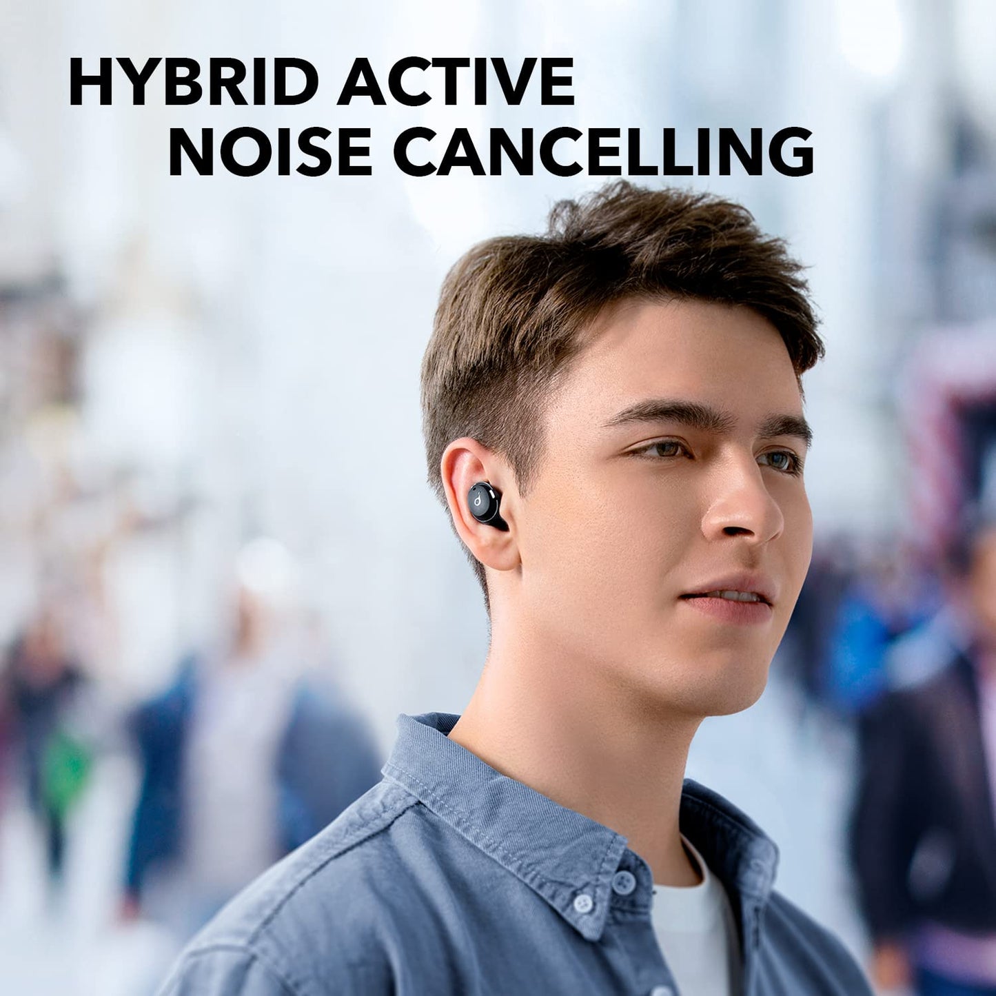 soundcore Anker Life A3i Noise Cancelling Wireless Earbuds, Deep Bass, Hybrid ANC Bluetooth Earphones, AI-Enhanced Calls with 6 Mics, 40H Playtime with Fast Charging, Bluetooth 5.2, 22 Custom EQ