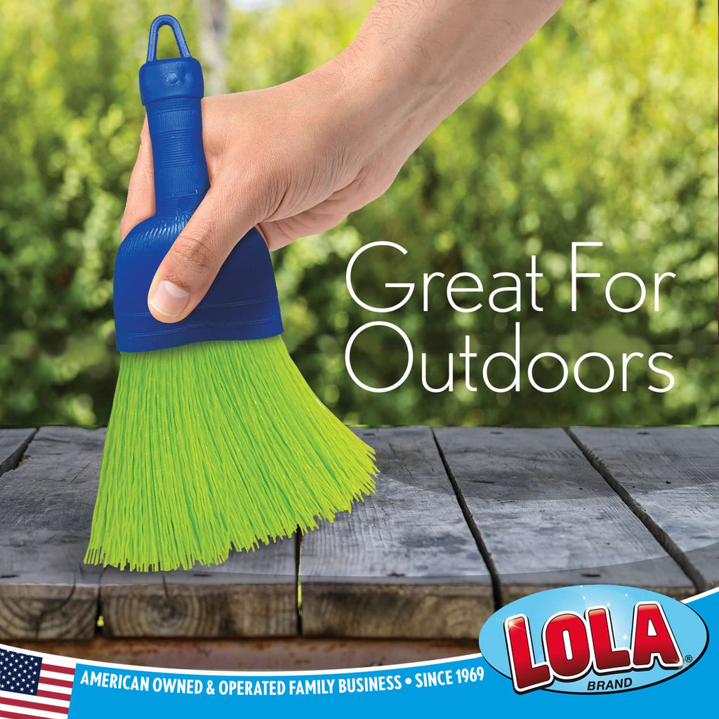 LOLA Whisk Broom, Hand Brush, 6 Pack, Durable Bristles, Whisks Away Dirt & Debris, Compact, Hang Hole for Easy Storage, Indoor/Outdoor