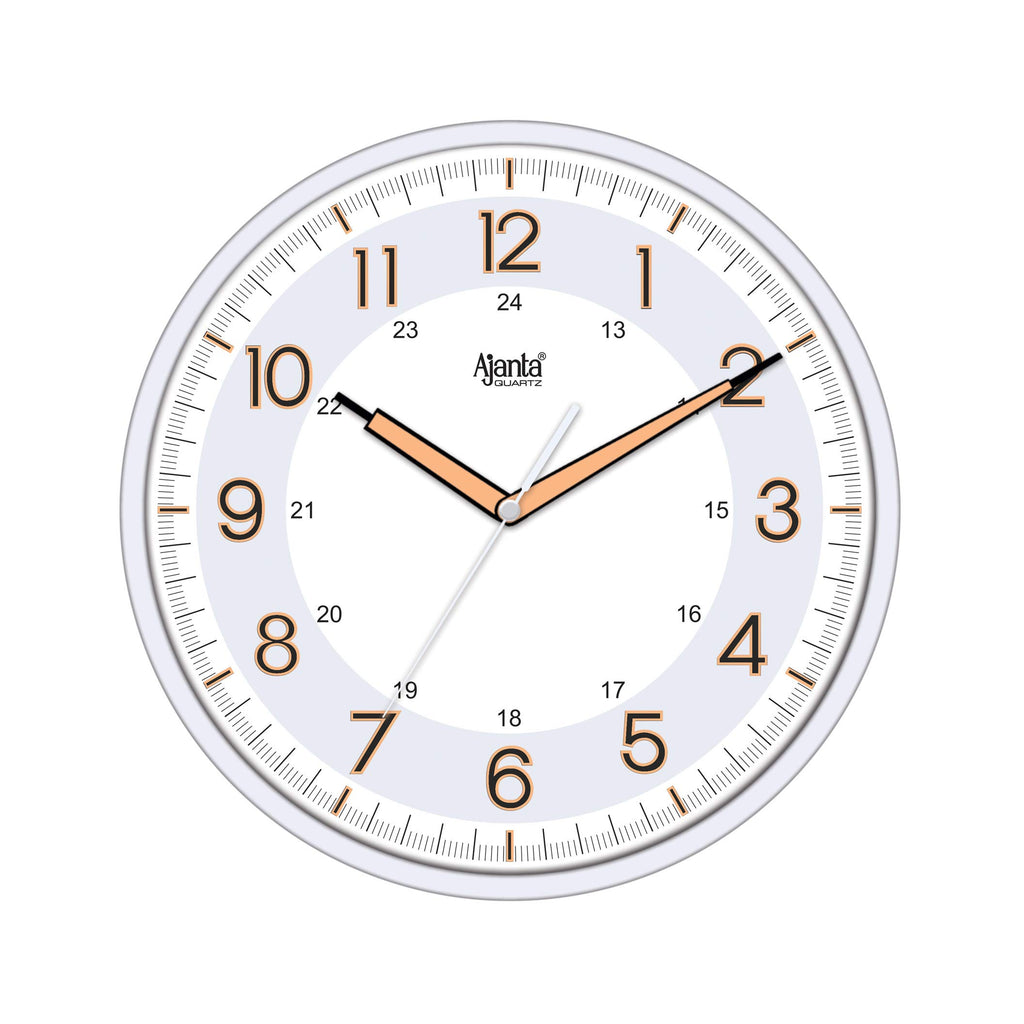 Ajanta 12 Inches Silent Sweep Radium Analog Wall Clock - Night Glow, White Dial - 30x30 cm (P. White)