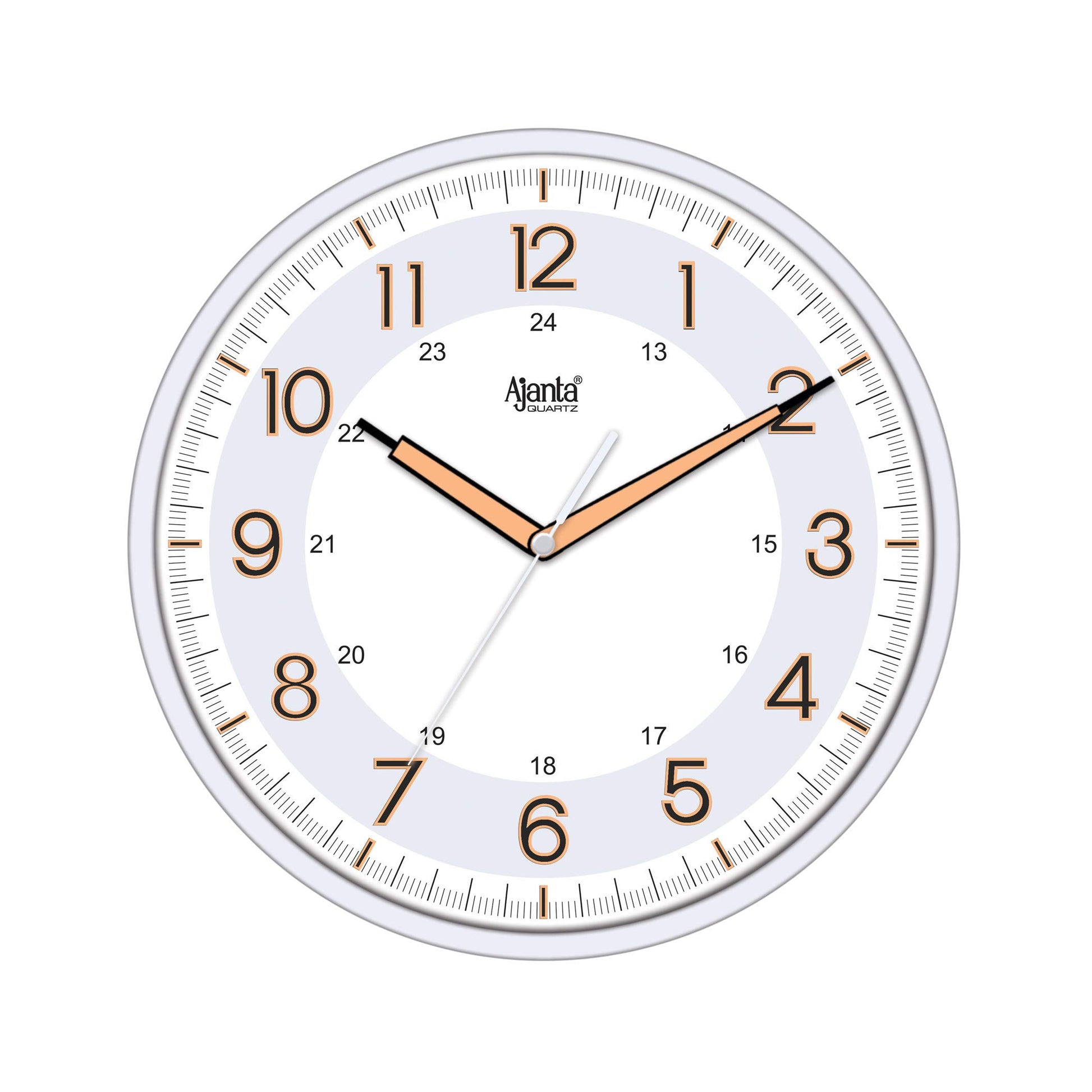 Ajanta 12 Inches Silent Sweep Radium Analog Wall Clock - Night Glow, White Dial - 30x30 cm (P. White)