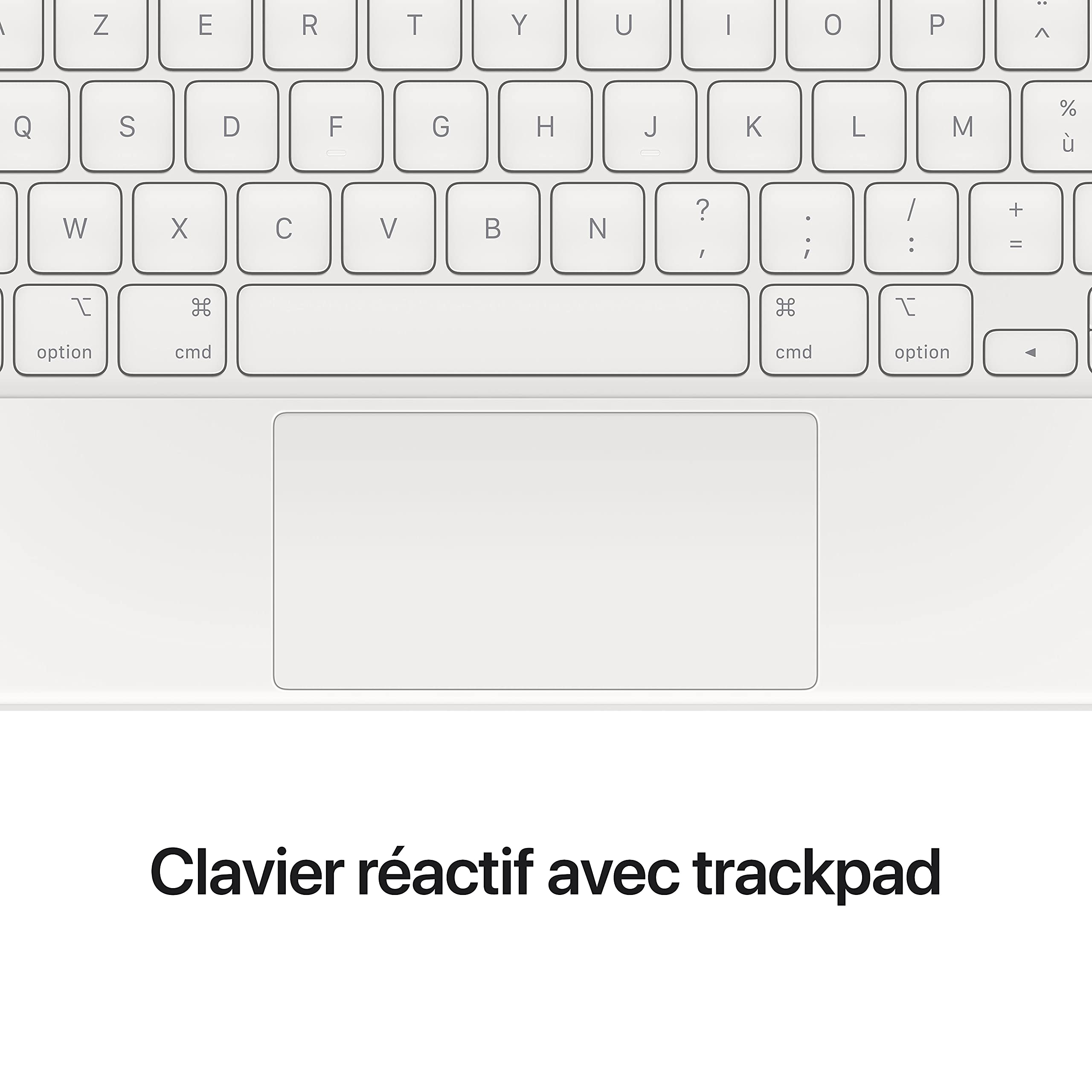 Apple Magic Keyboard: iPad Keyboard case for iPad Pro 11-inch (1st, 2nd, 3rd, 4th gen) and iPad Air (4th, 5th gen, and M2), Great Typing Experience, Built-in trackpad, French - Black