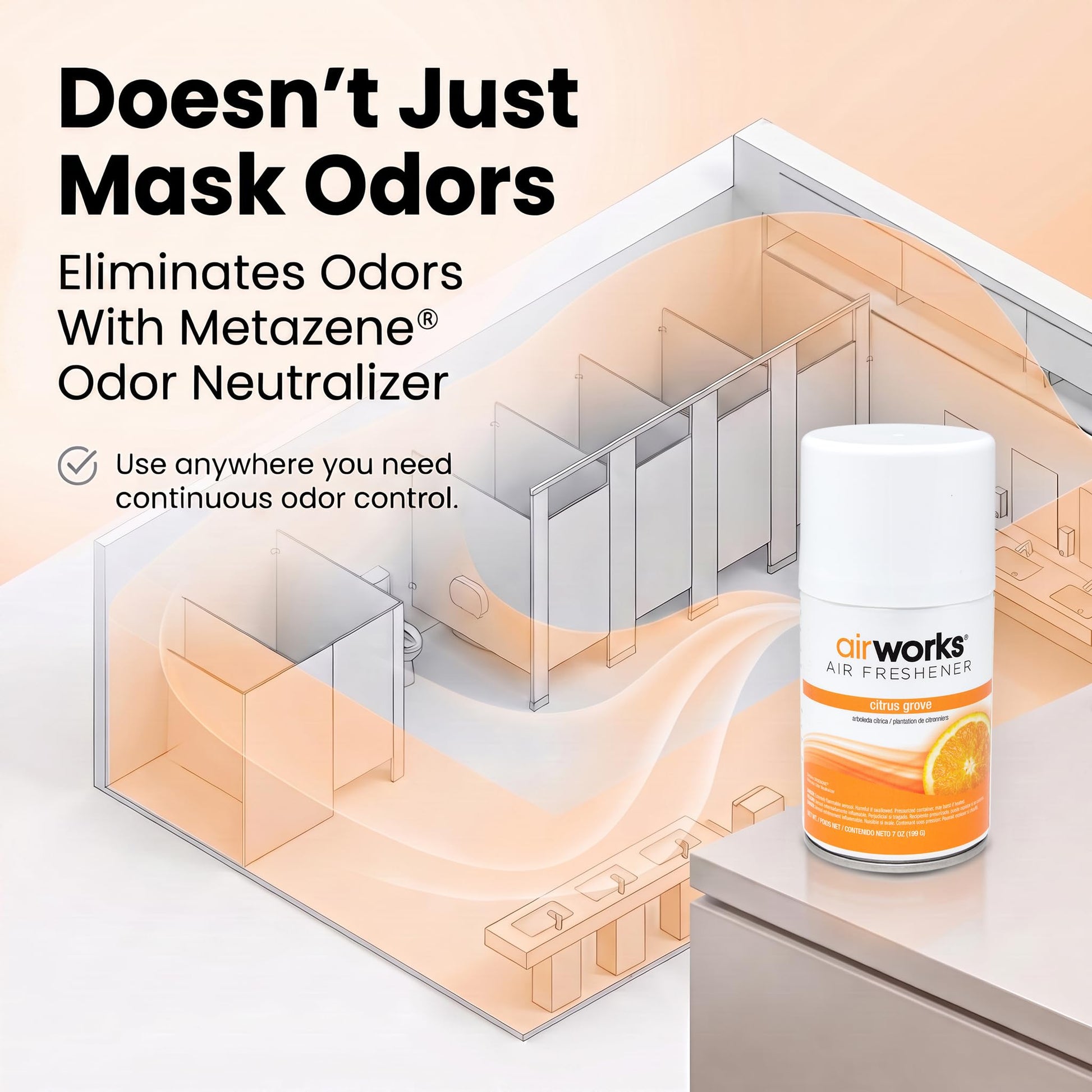 Hospeco Hospeco Health Gards 07906 Cinnamon Metered Aerosol Air Freshener, 7 oz Can (Case of 12)