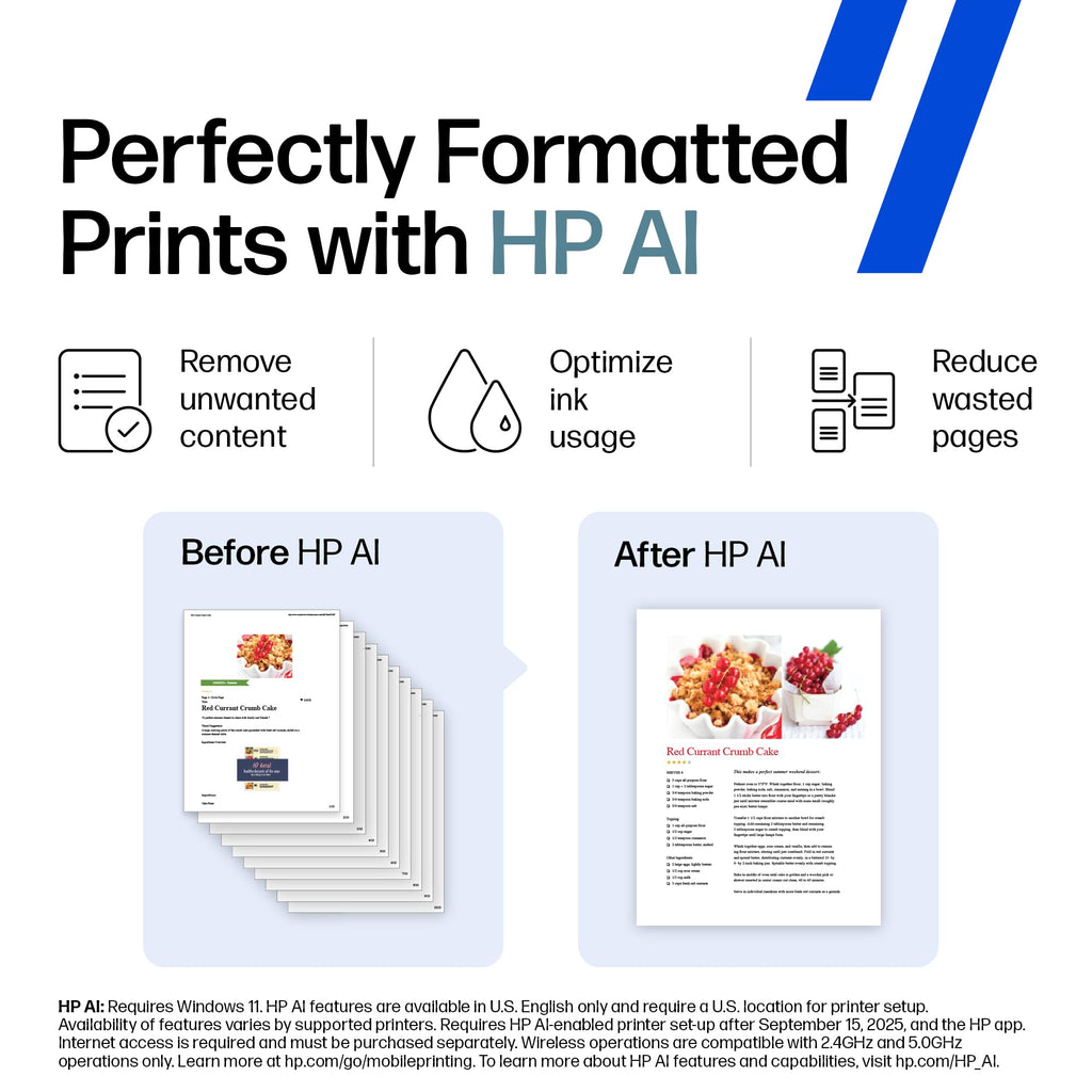 HP DeskJet 2827e Wireless All-in-One Color Inkjet Printer, Scanner, Copier, Best-for-Home, 3 Month Instant Ink Trial Included, AI-Enabled (6W7F5A)
