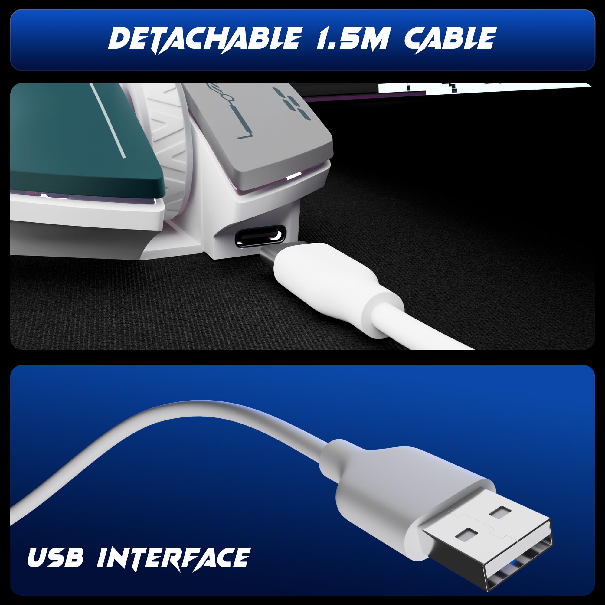 ZEBRONICS Transformer M Plus - Ratón para juegos con cable, hasta 12800 DPI, 6 botones con un interruptor DPI de 6 niveles, 8 modos RGB, tasa de sondeo de 1000 Hz, cable desmontable de 1,5 m, sensor