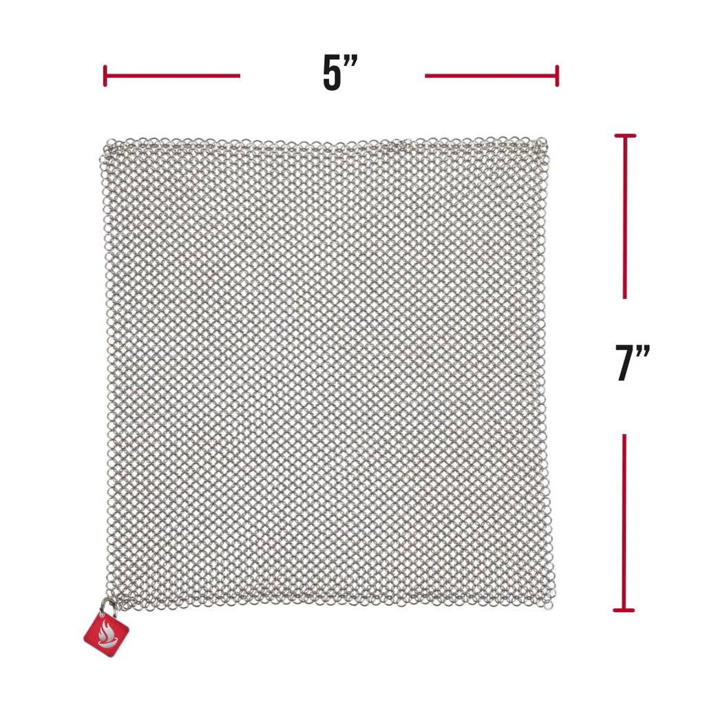 Knapp Made Chainmail Bulaşık Bezi 17,78 cm x 12,7 cm - Kirli Süngerinizi Değiştirin - Çok Amaçlı Mutfak Gereçleri, Tencere ve Tavalar Temizleyici - Ömür Boyu Sürer