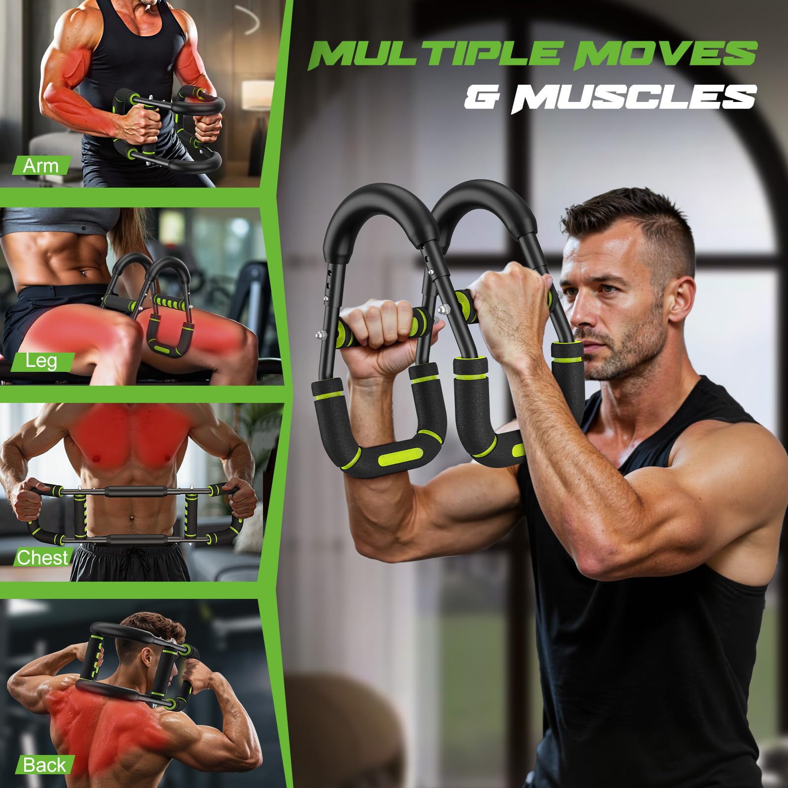 Vanlgs Twister - Entrenador de brazo para hombre, equipo de entrenamiento de pecho ajustable de 5 niveles (40-130 libras) con objetivos ergonómicos de 27° para bíceps/clip/muslo, ejercitador portátil