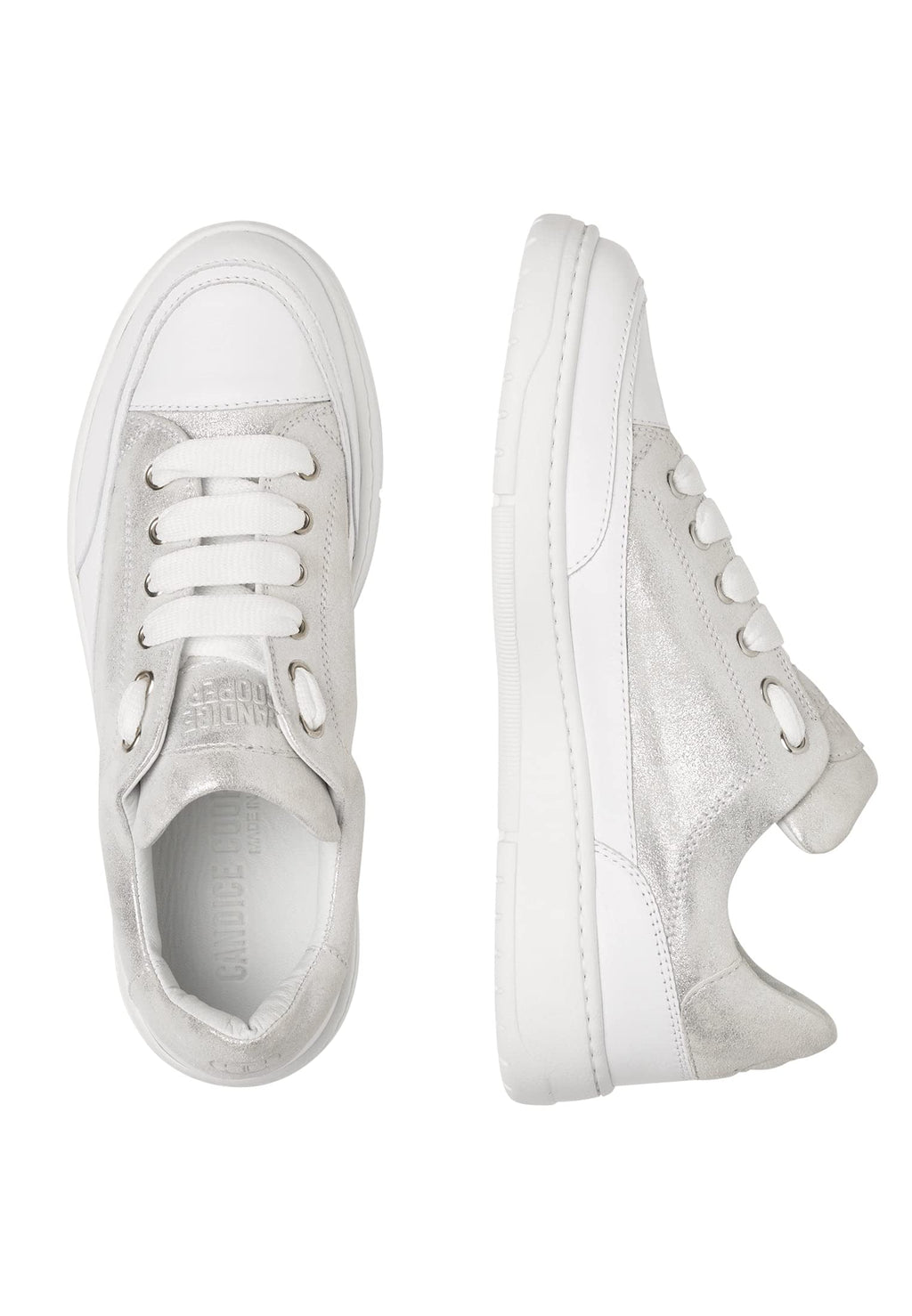 Candice Cooper VELANIE-Zapatillas Deportivas de Piel, Plateado 41