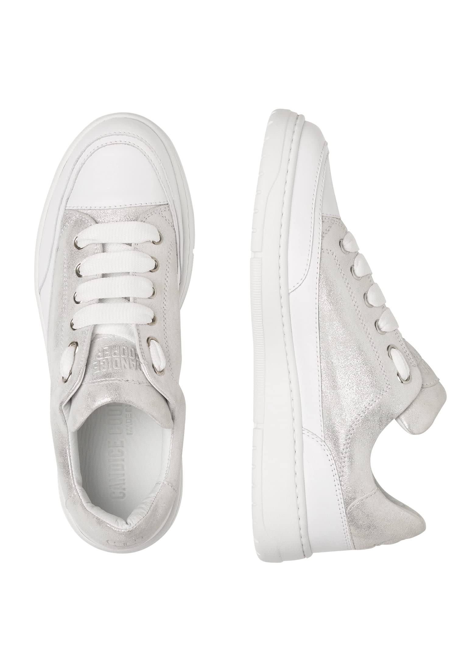 Candice Cooper VELANIE-Zapatillas Deportivas de Piel, Plateado 41