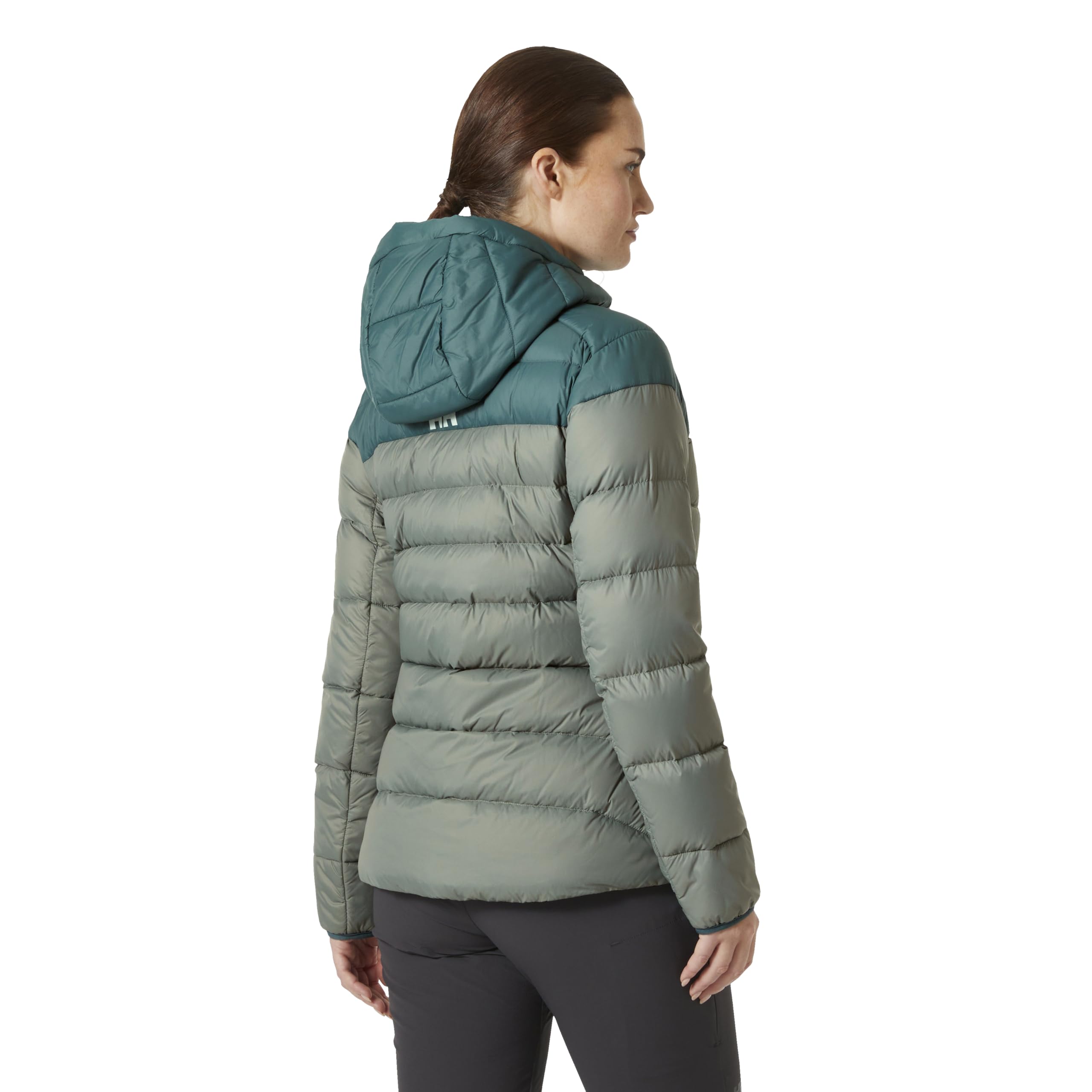 Helly Hansen W Verglas Glacier Down Jacket Abrigo, 485 Grey Cactus/Dark Creek, XS para Mujer