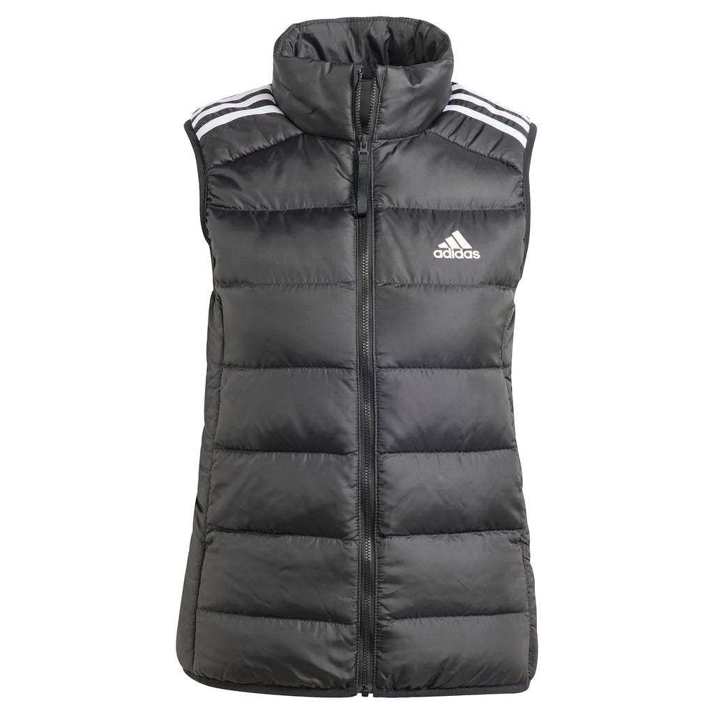adidas Mujer Essentials 3-Stripes Light Down Vest, Black, L