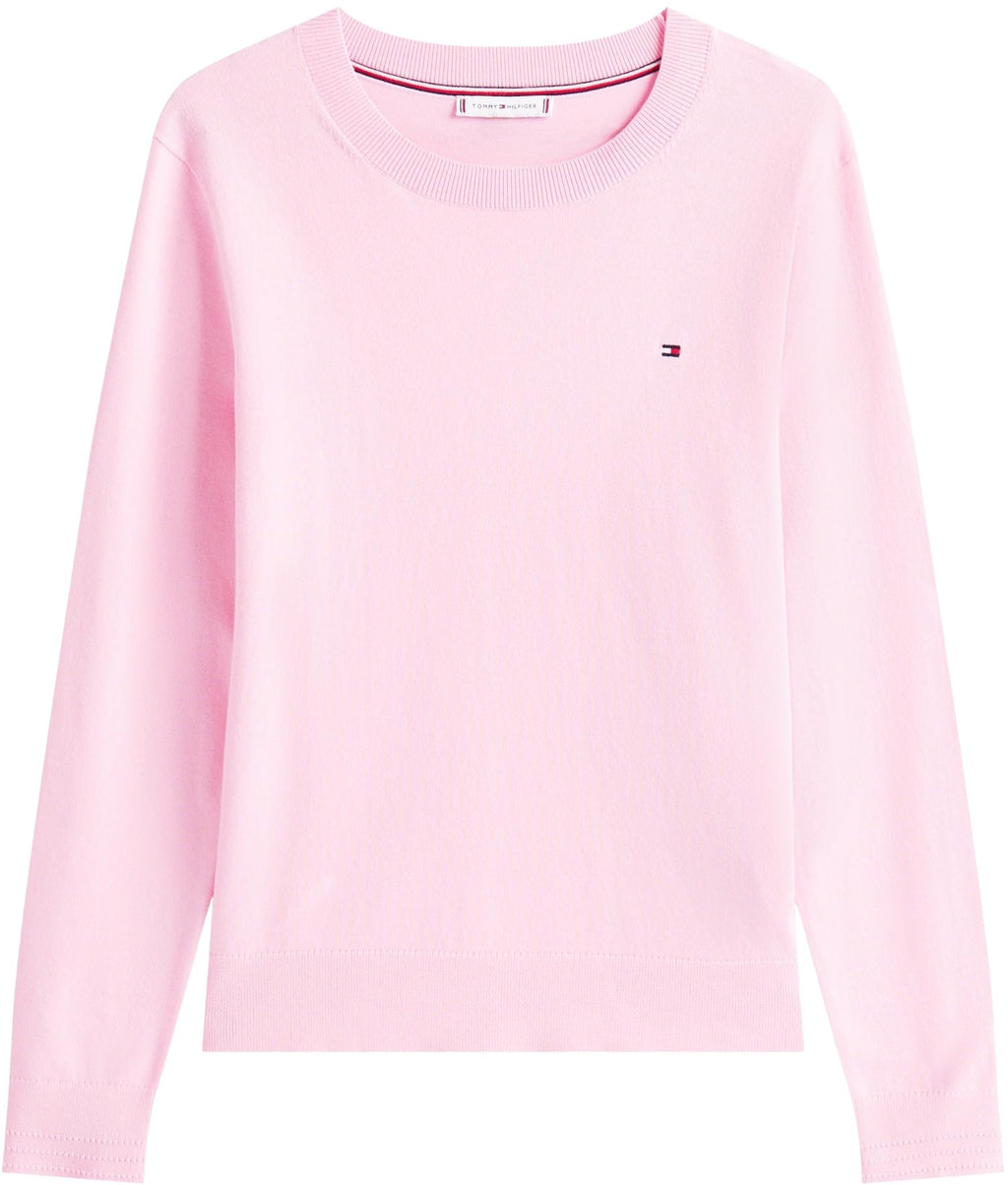 Tommy Hilfiger Jersey Mujer Jersey Fine con Cuello Redondo, Rosa (Classic Pink), L
