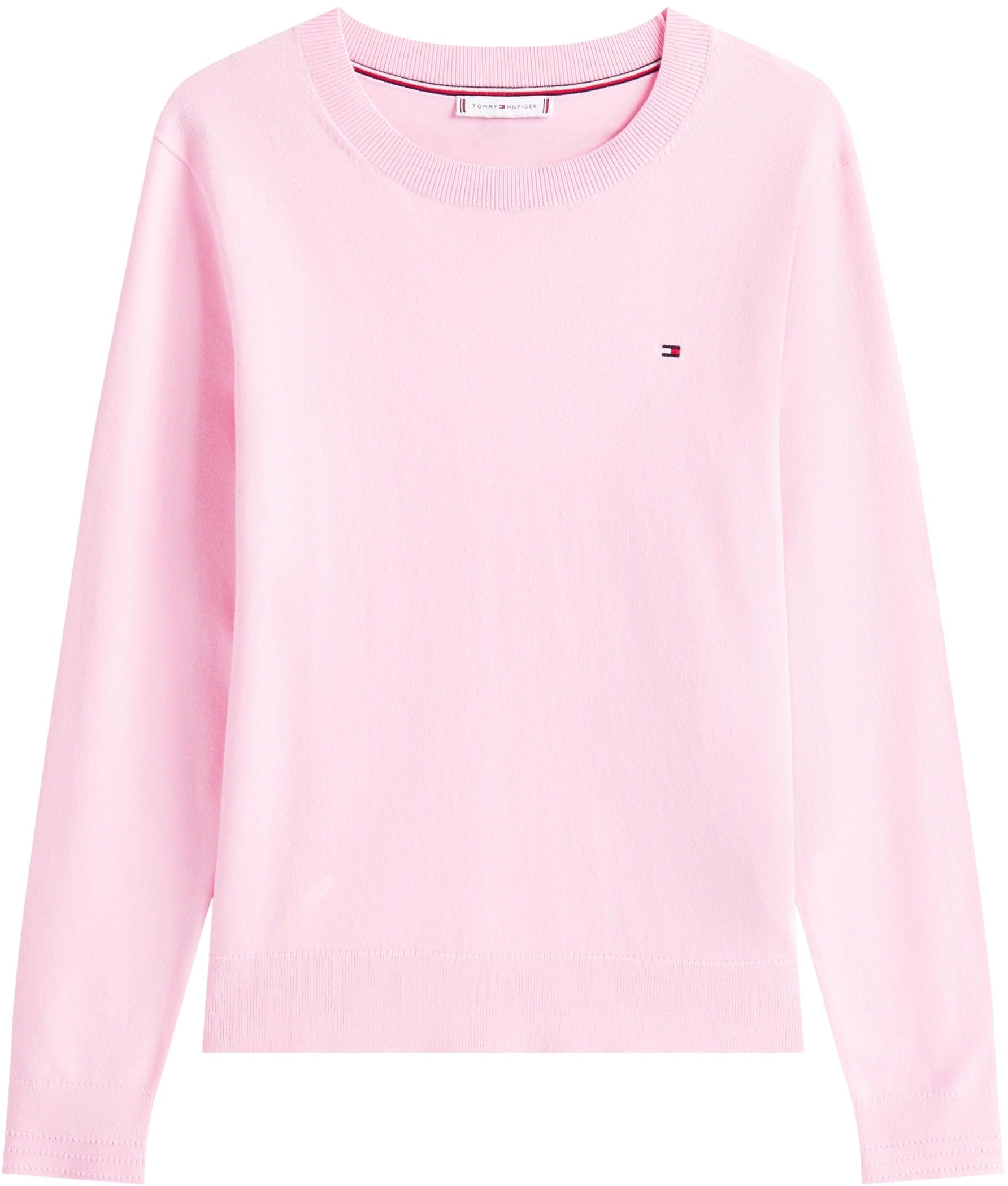 Tommy Hilfiger Jersey Mujer Jersey Fine con Cuello Redondo, Rosa (Classic Pink), L