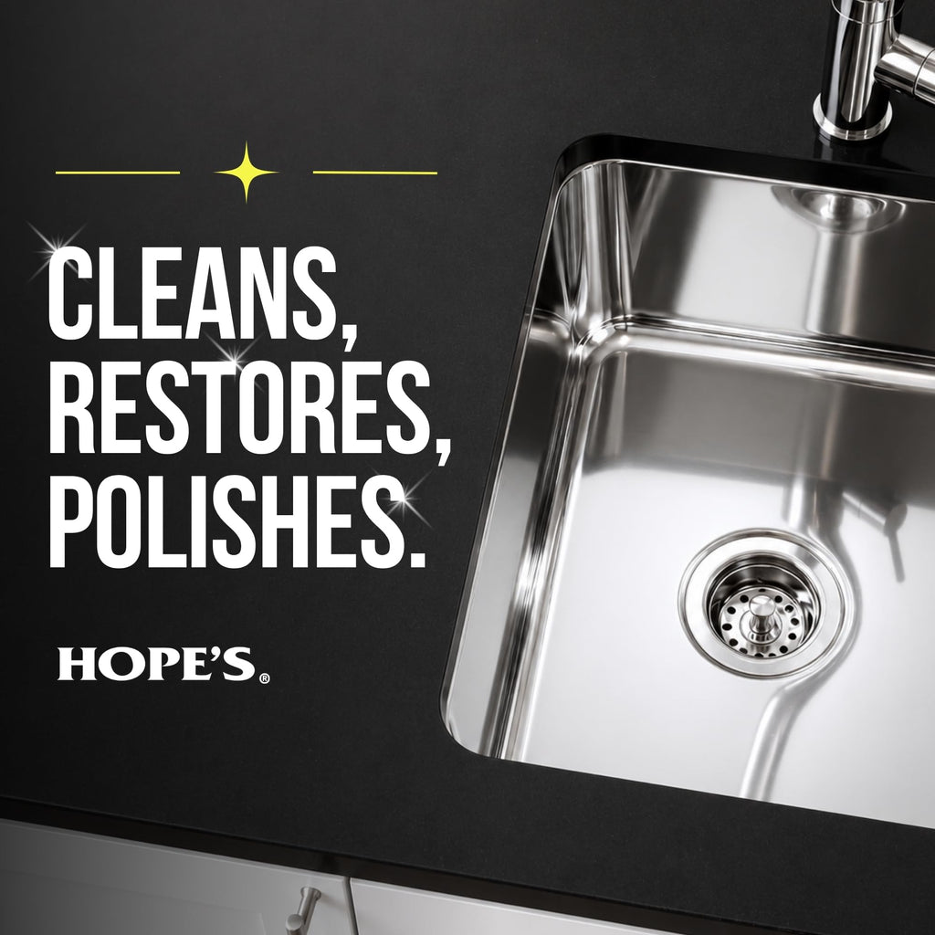 HOPE'S Perfect Sink 8.5 oz Sink Cleaner and Polish, Restorative, Water-Repellant Formula, Stain Remover, Good for Brushed Stainless Steel, Cast Iron, Porcelain, Corian, Composite, 6 Pack