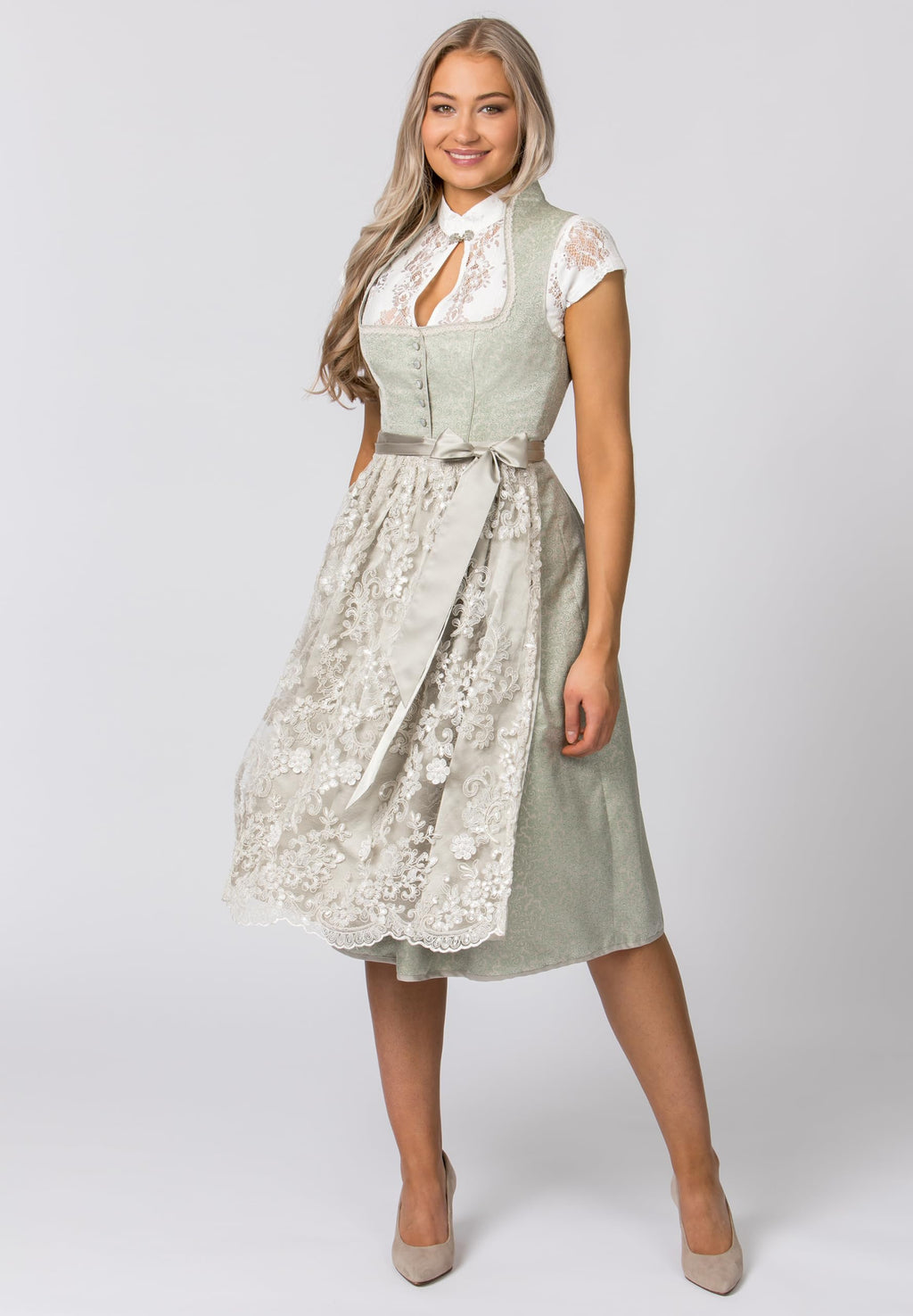 Stockerpoint Dirndl Jane Vestido para ocasión Especial, Salvia, 38 para Mujer