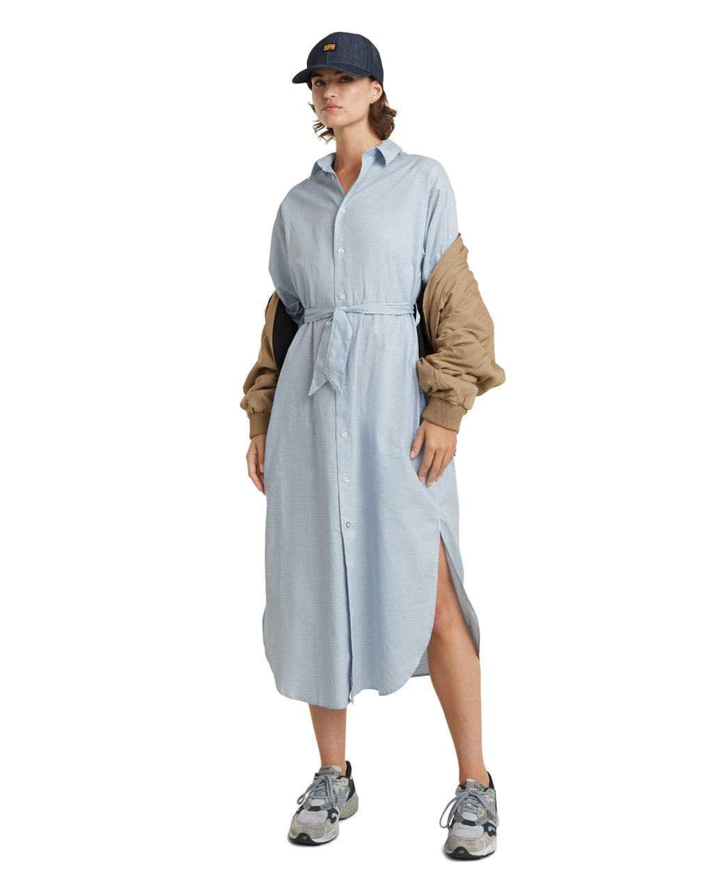 G-Star para Mujer Vestido Long Shirt, Multicolor (dk Wave Pinpoint Stripe D24625-D592-G459), S