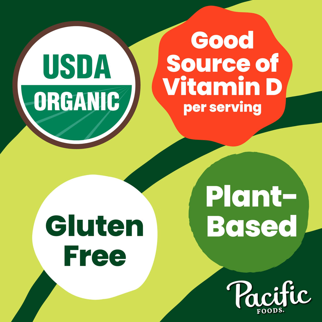 Pacific Foods Organic Unsweetened Almond Milk, Plant Based Milk, 32 oz Carton (12 Pack)