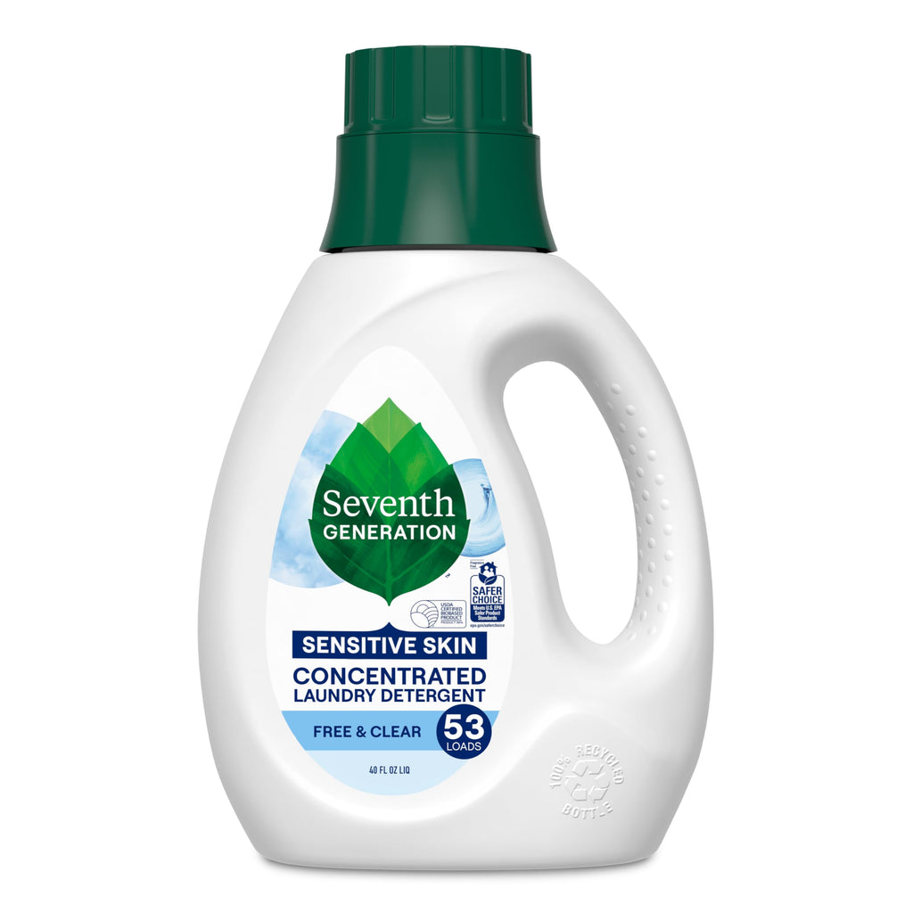 Seventh Generation Concentrated Laundry Detergent, Geranium Blossom & Vanilla, 40 oz, Pack of 2 (106 Loads), 40 Fl Oz (Pack of 2)