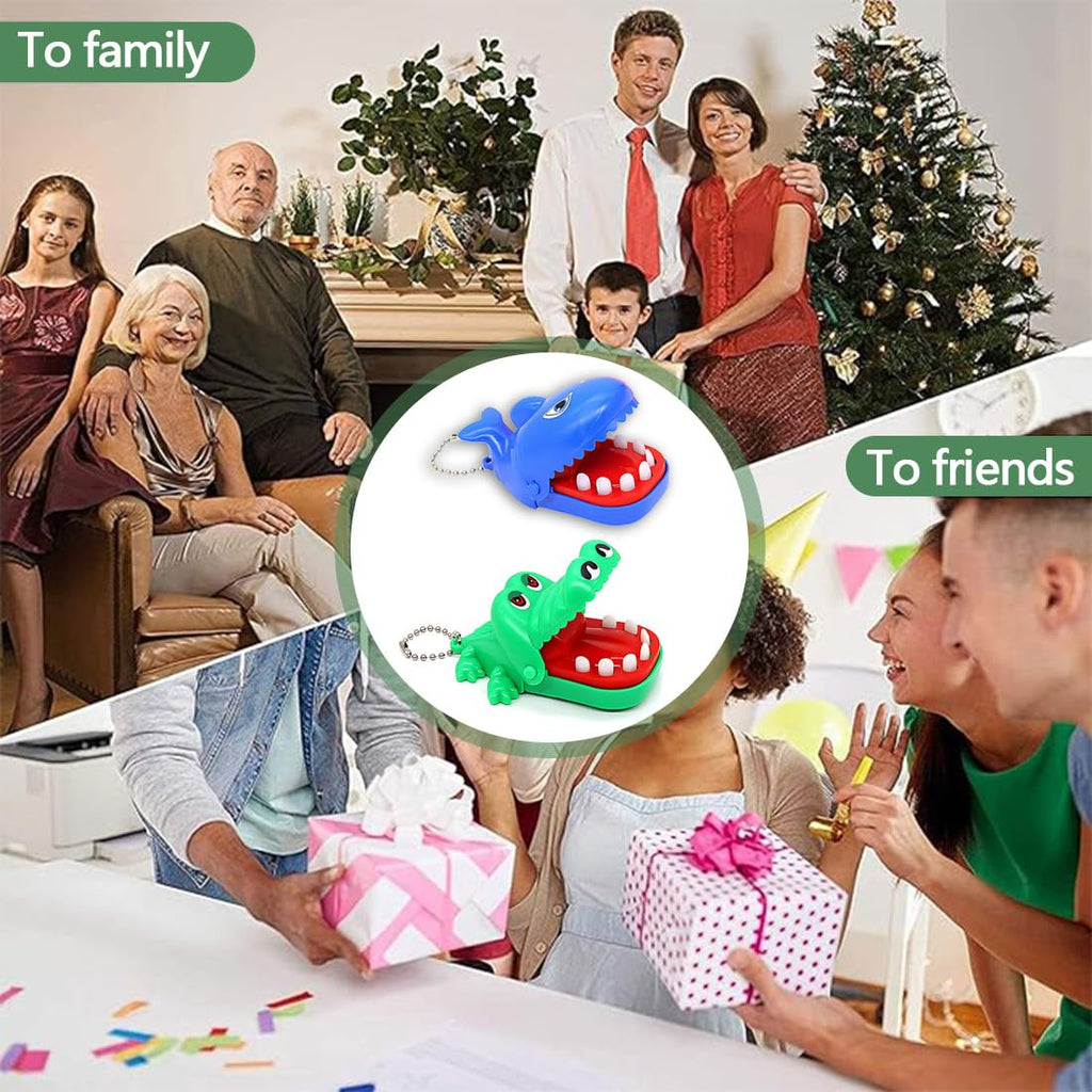 2 Piezas Cocodrilo Tiburón Dentista Juego para niños, Divertido Boca Dentista Bite Finger Familia Juego, Cocodrilo Juguete De Entretenimiento Familiar Juguete Interactivo Familiar para Niños
