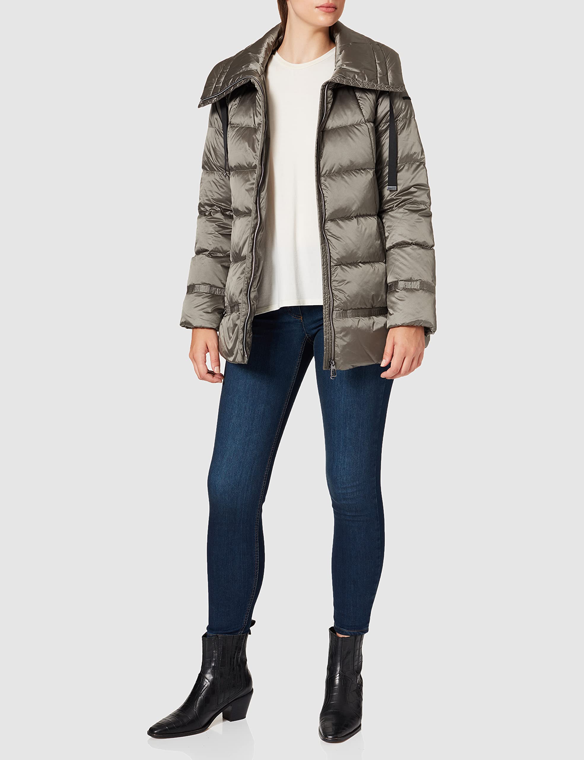 Geox W ADRYA Mujer Chaqueta de plumón, Gris (Dark Cloudy Grey), 46
