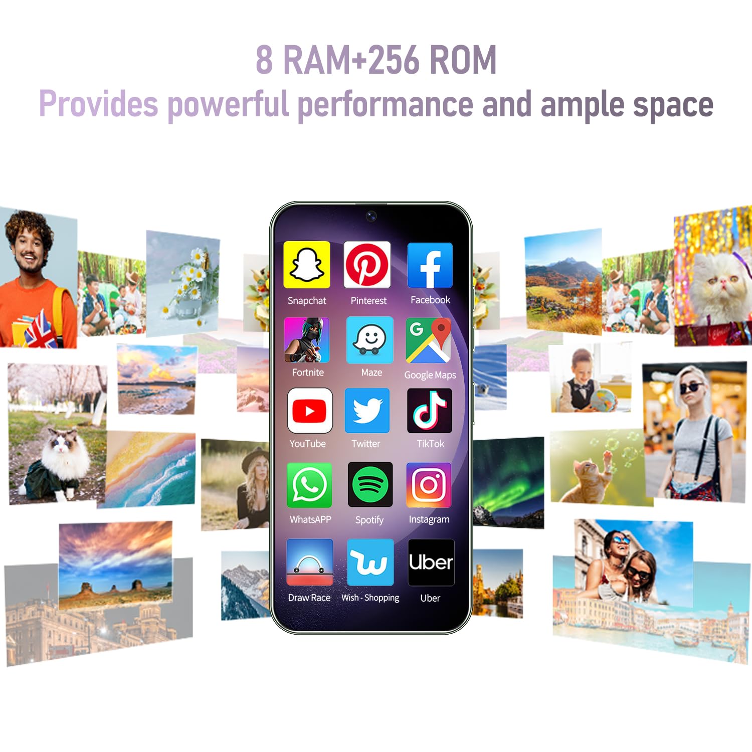 Livinyteb S23 Ultra Unlocked Cell Phone 4G Dual SIM Android Phone 8GB+256GB Unlocked Android Phone,7" HD+ Display,50MP+24MP Camera,6800mAh, 2025 Android Smart Phone (Titanium Purple)
