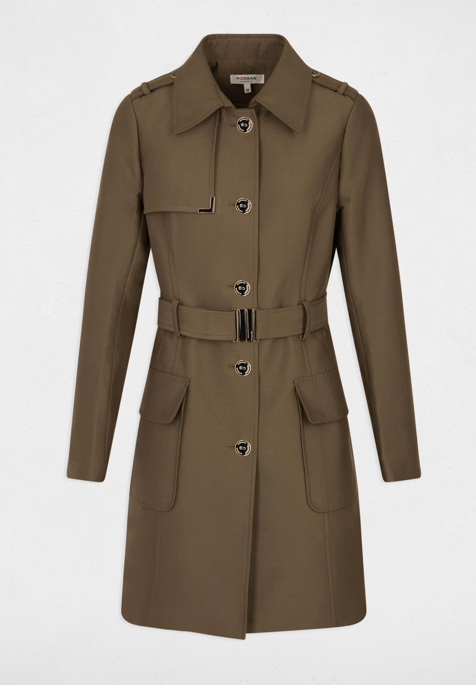 Morgan 242-ginai Gabardina, Caqui, 36 para Mujer