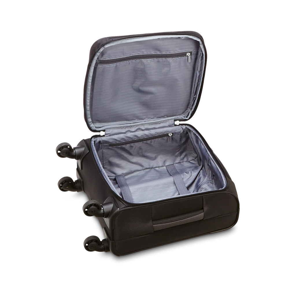 Amazon Basics Softside Carry-On Spinner Luggage Suitcase - 18 Inch (45cm), Black