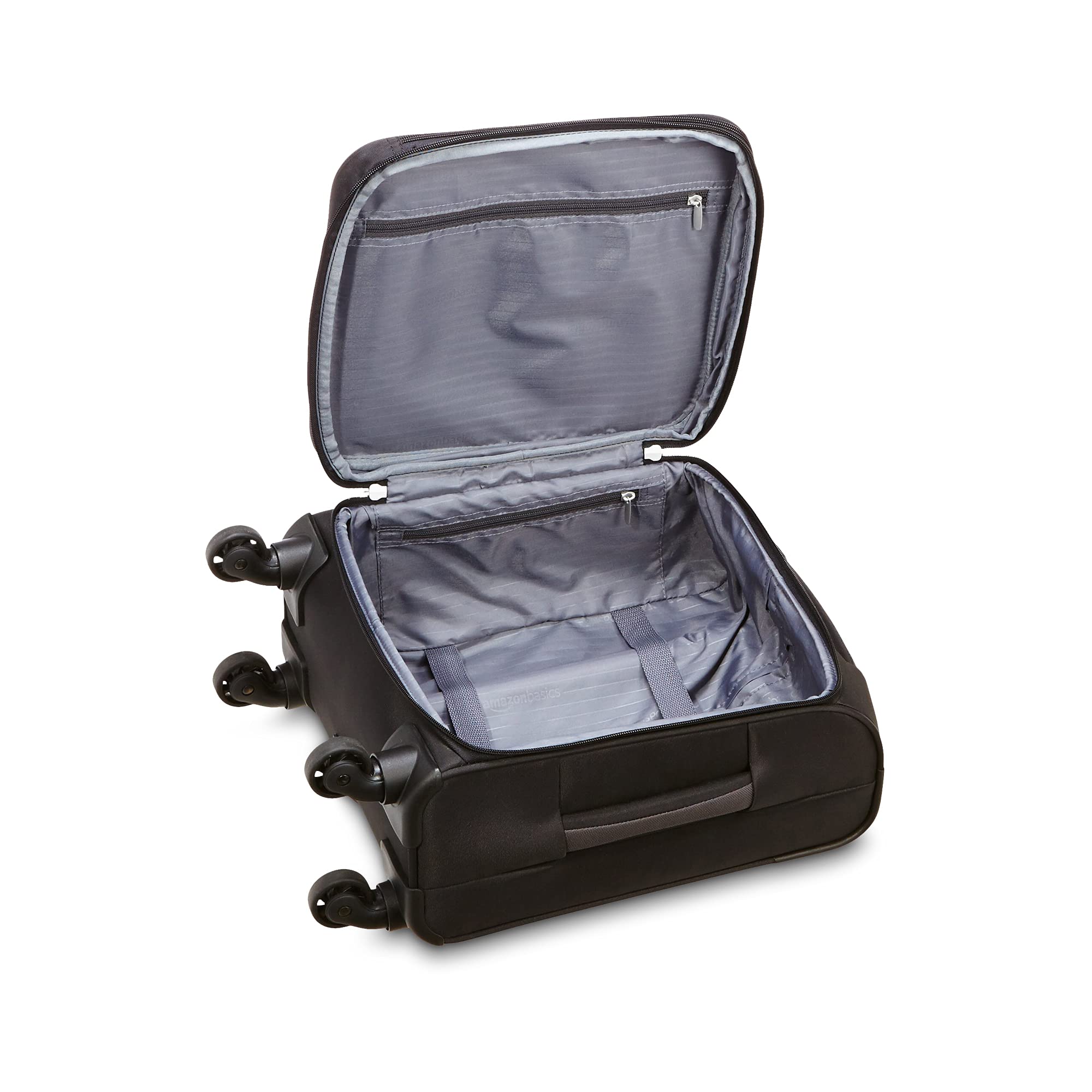 Amazon Basics Softside Carry-On Spinner Luggage Suitcase - 18 Inch (45cm), Black