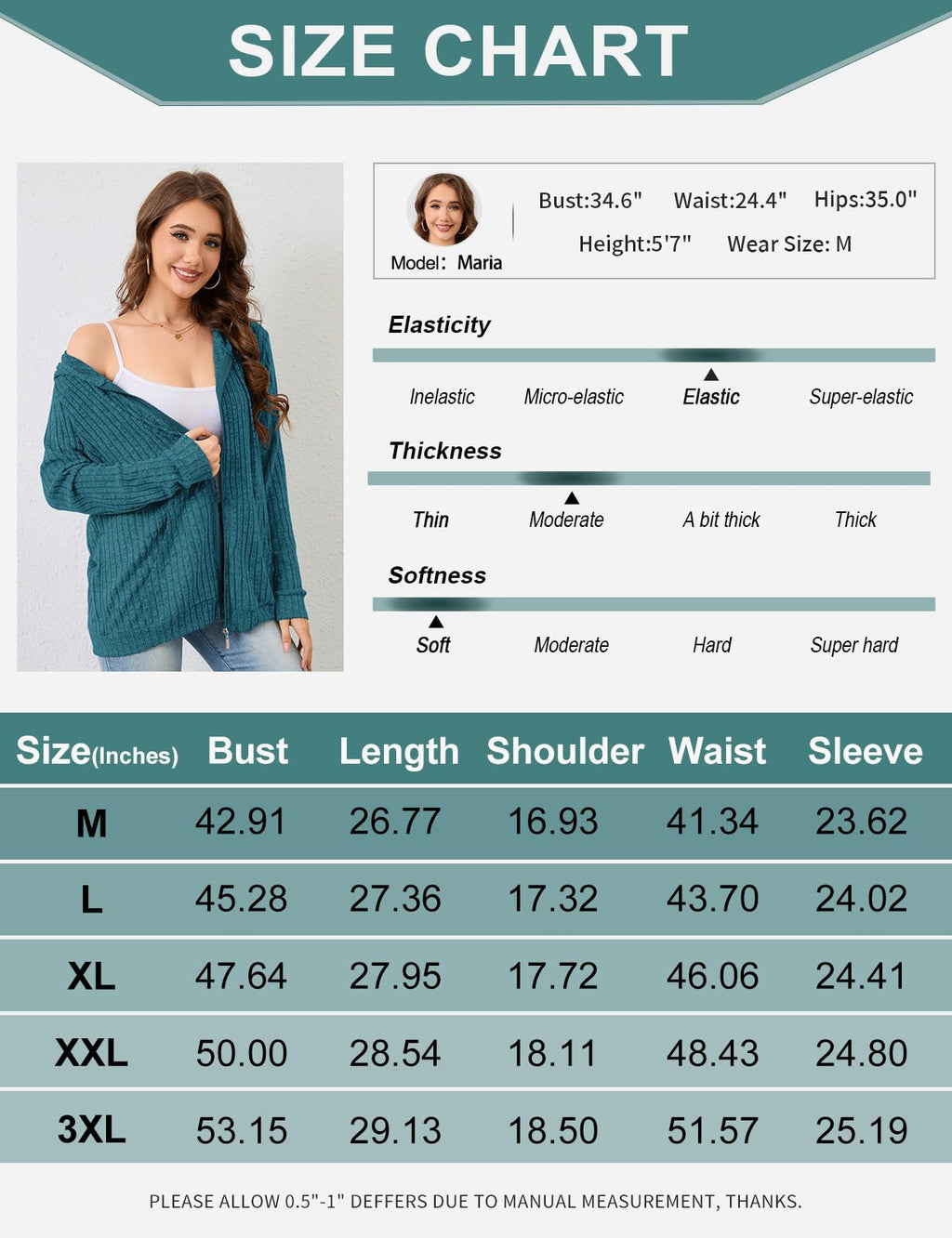 Flikity Zip Hoodie Damen Reißverschluss Sweatjacke mit Kapuze Dünne Jacke