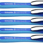 Schneider Slider Rave XB (Extra Broad) Ballpoint Pens, Refillable + Retractable, 1.4 mm, Light Blue Barrel, Blue Ink, Box of 5 Pens (132503)